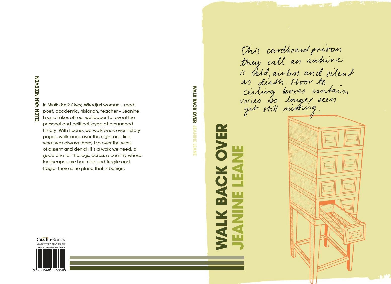 Image of cover of Jeanine Leane's poetry collection Walk Back Over. Cover design by Alissa Dinallo