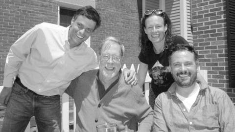 Leopoldo Lopez stands next to Kenyon professor George McCarthy