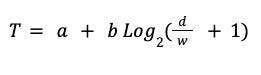 photo of equation of Fitts' Law