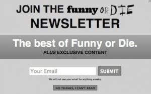 funny or die newsletter