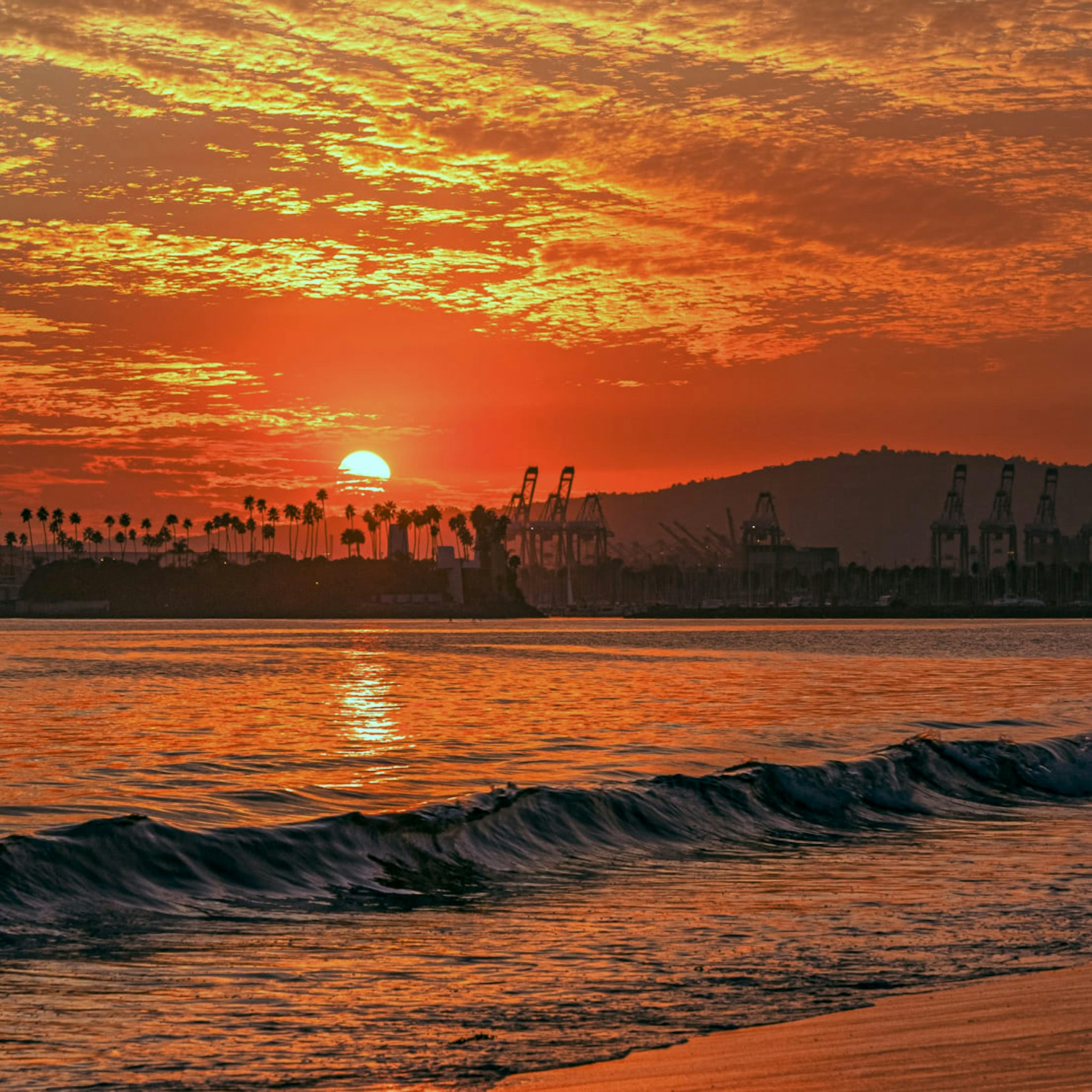 Long Beach, CA at sunset.