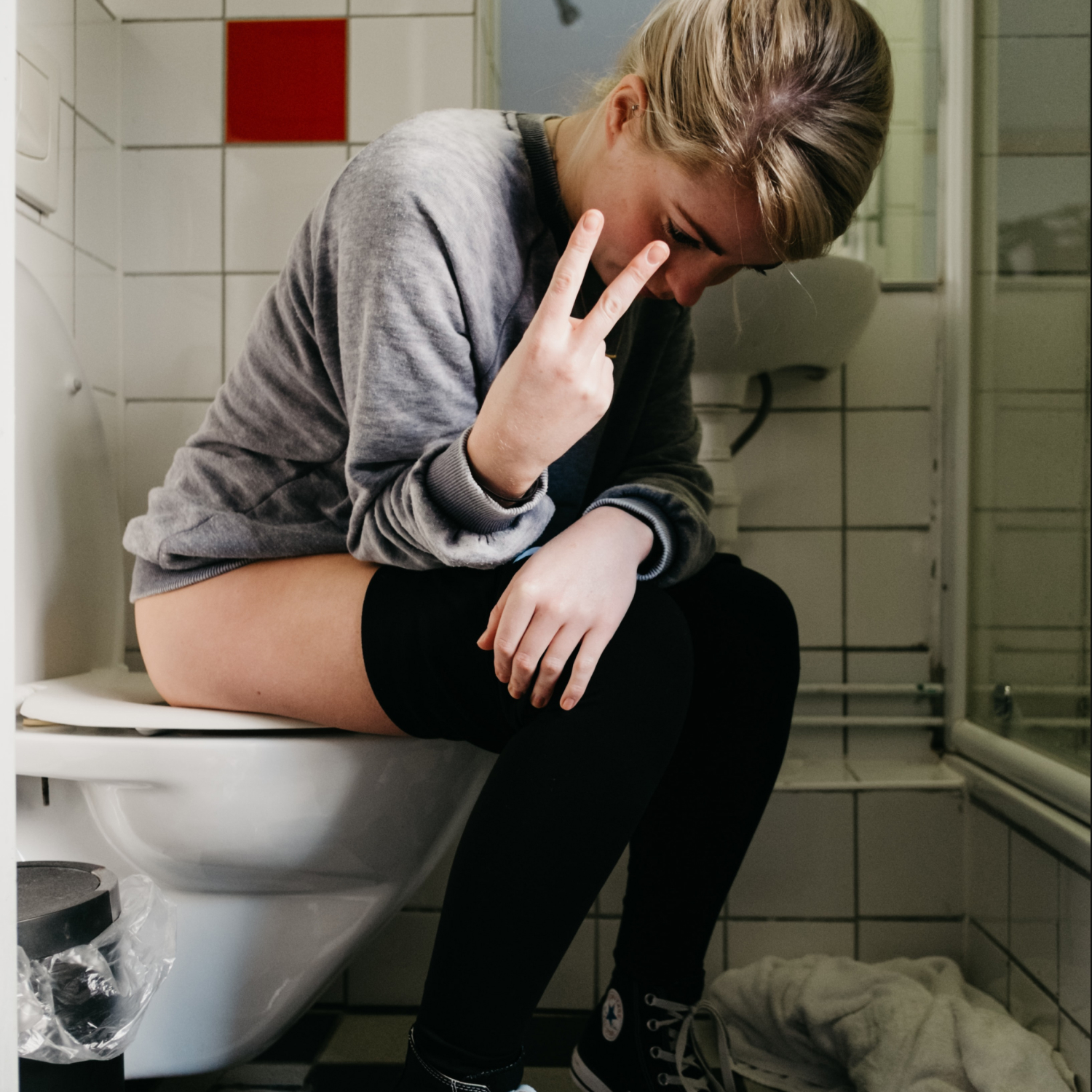 Girl Pooping Toilet