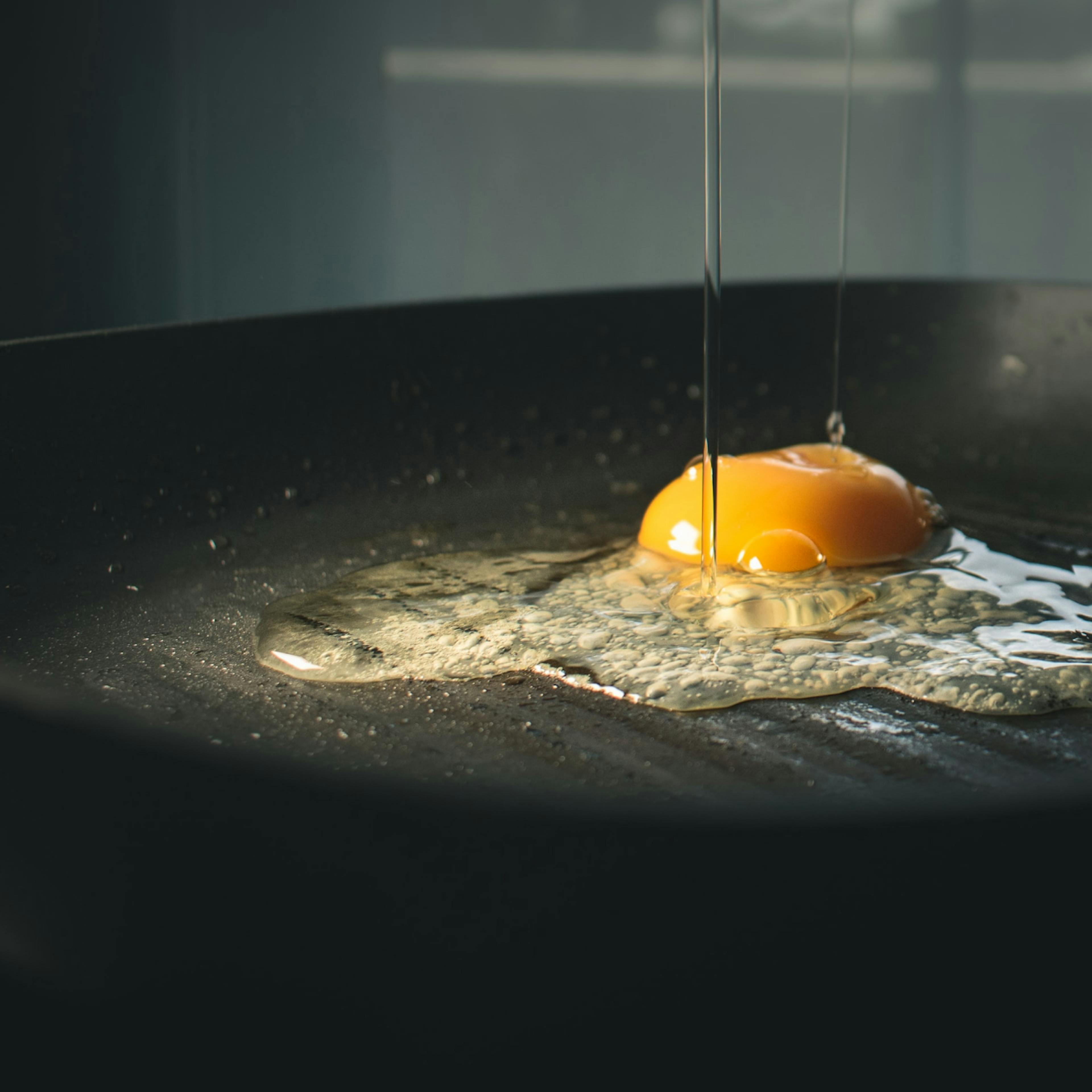 An egg frying as part of the "this is your brain on drugs" campaign from the 90s.