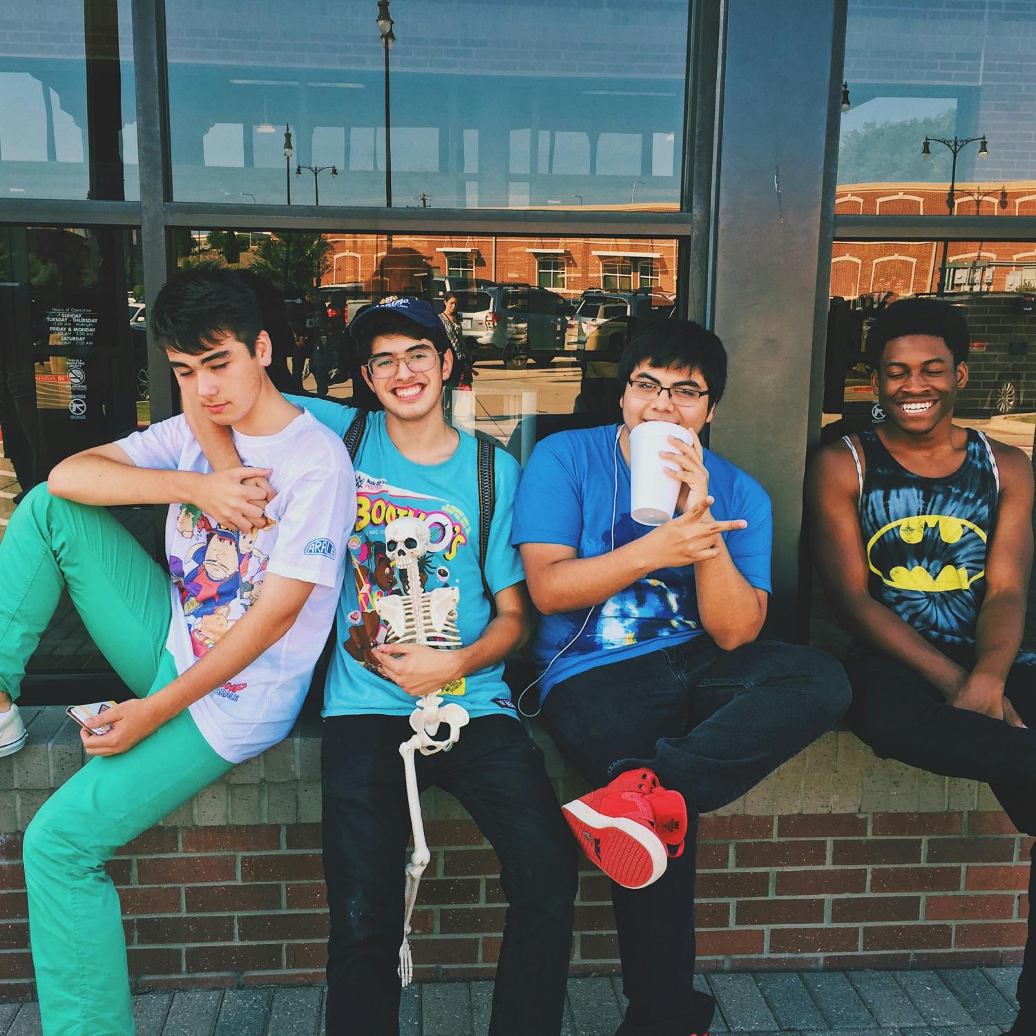 Teenagers hanging out