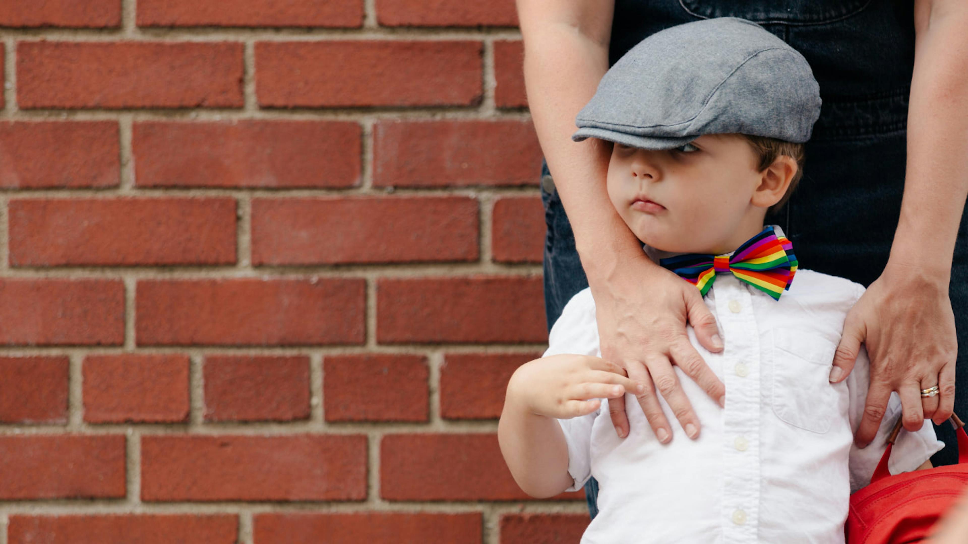 A stepparent with their stepchild at school