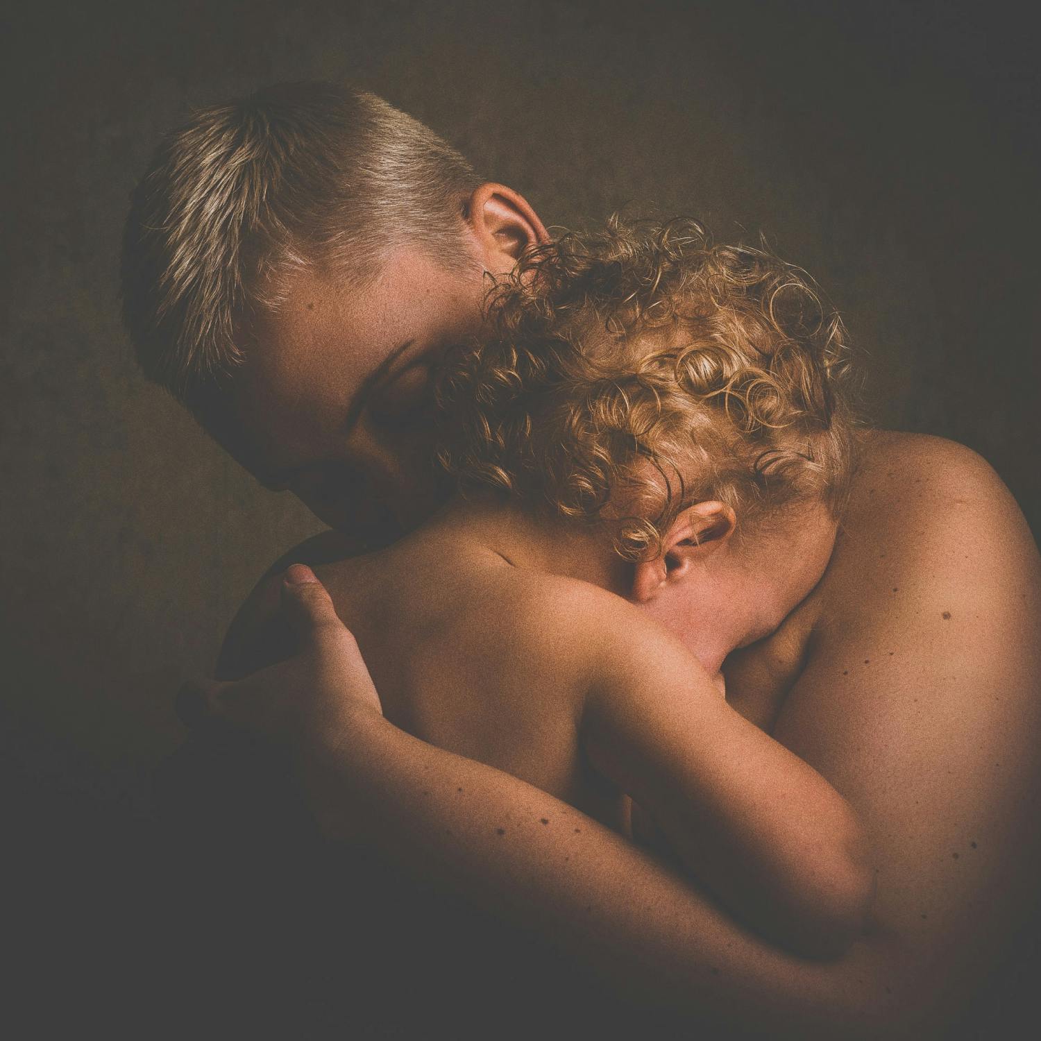 Mother holding son