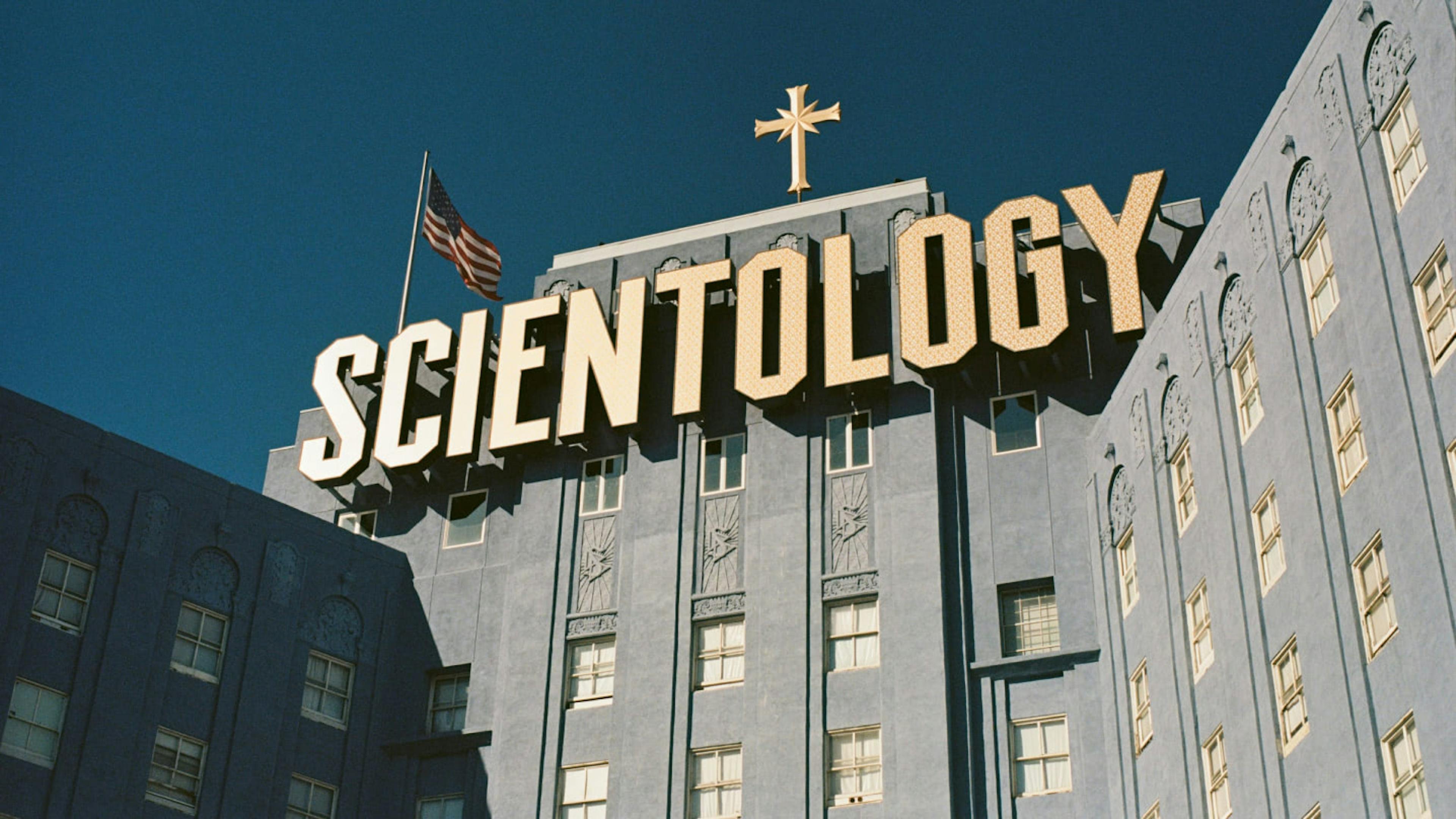 The main headquarters of the Church of Scientology in Los Angeles, California.