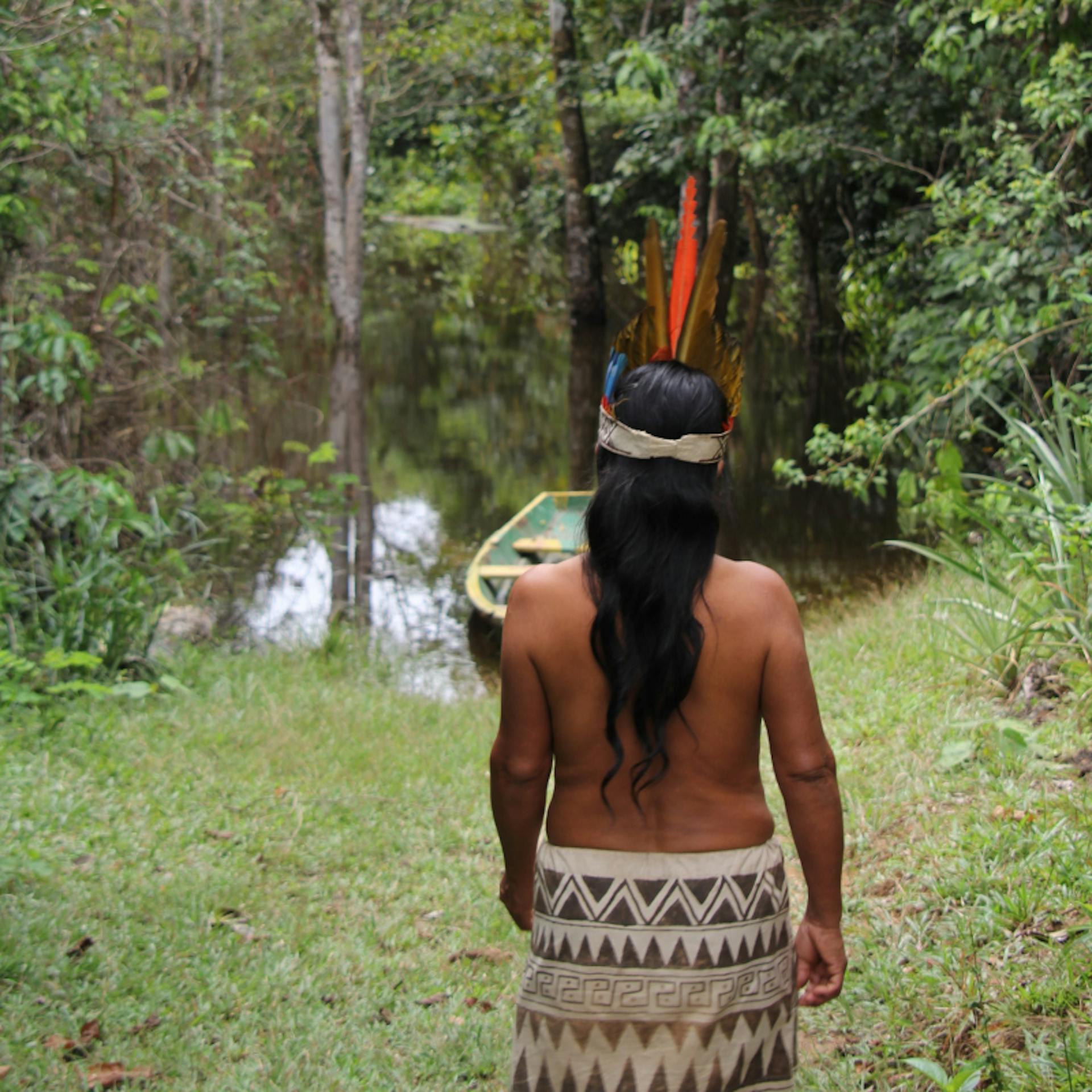 A member of the Iquitos natives in the Amazon.