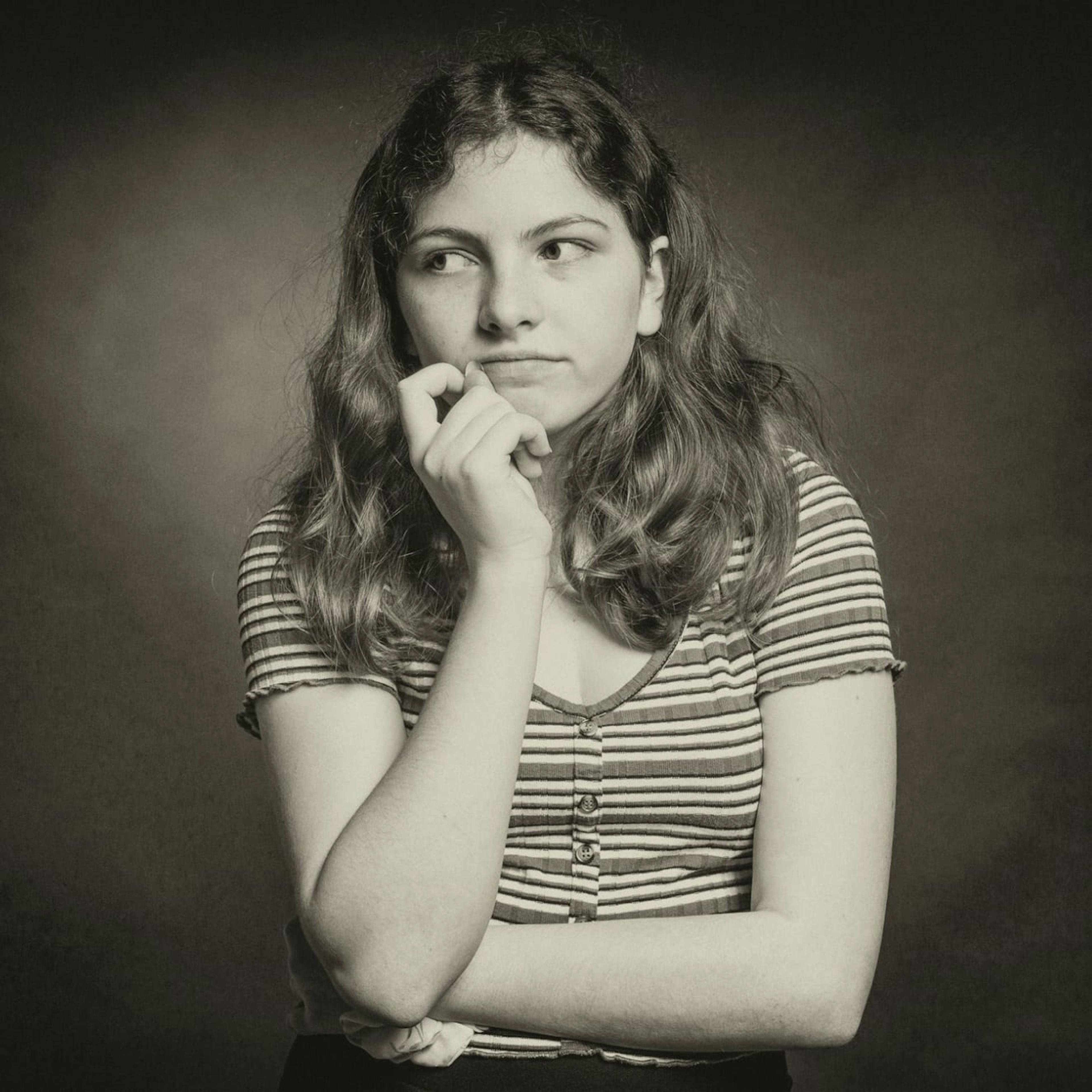 A young woman has trouble feeling comfortable in her body.