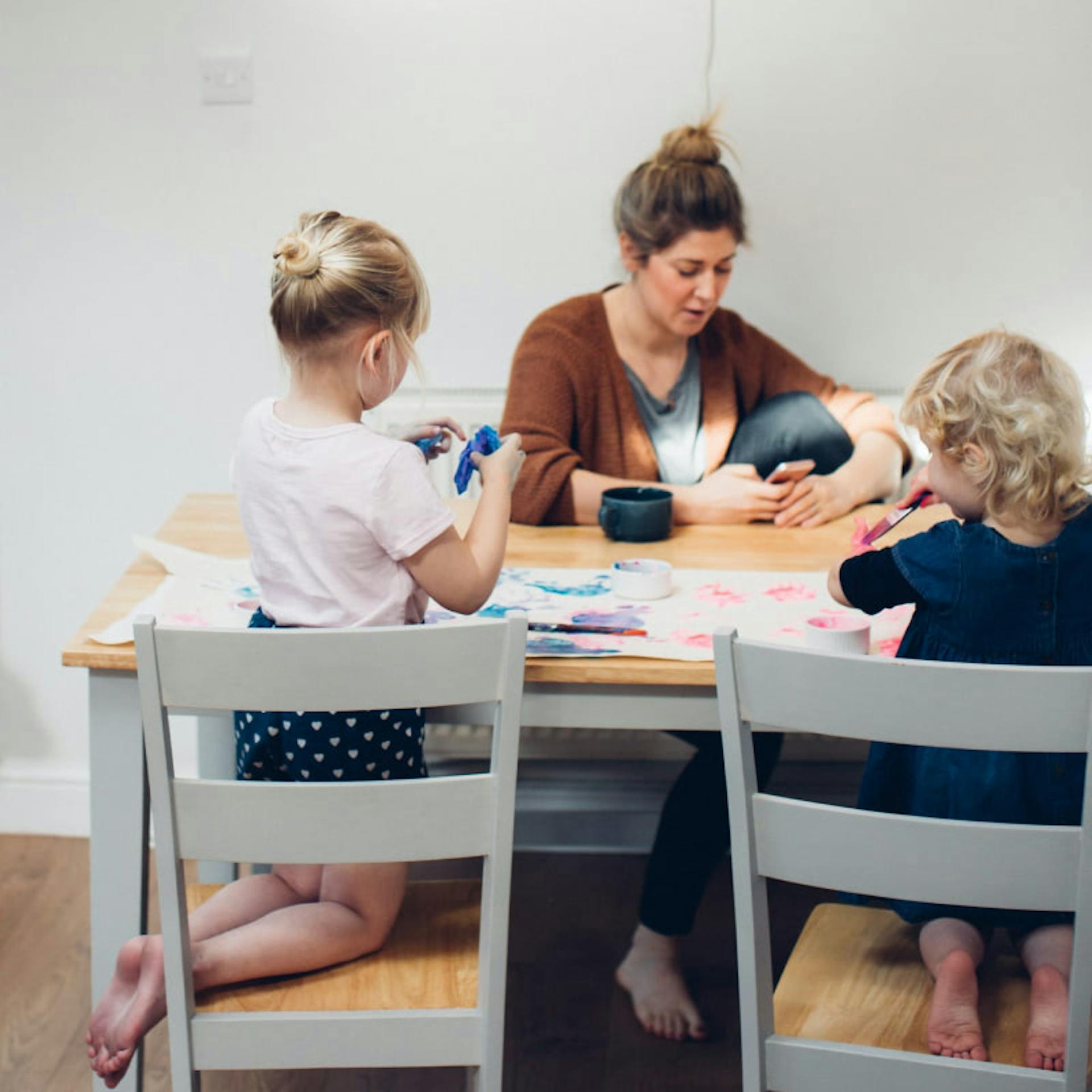 A mother tries to make up for having anxiety by helping her kids with homework and projects.