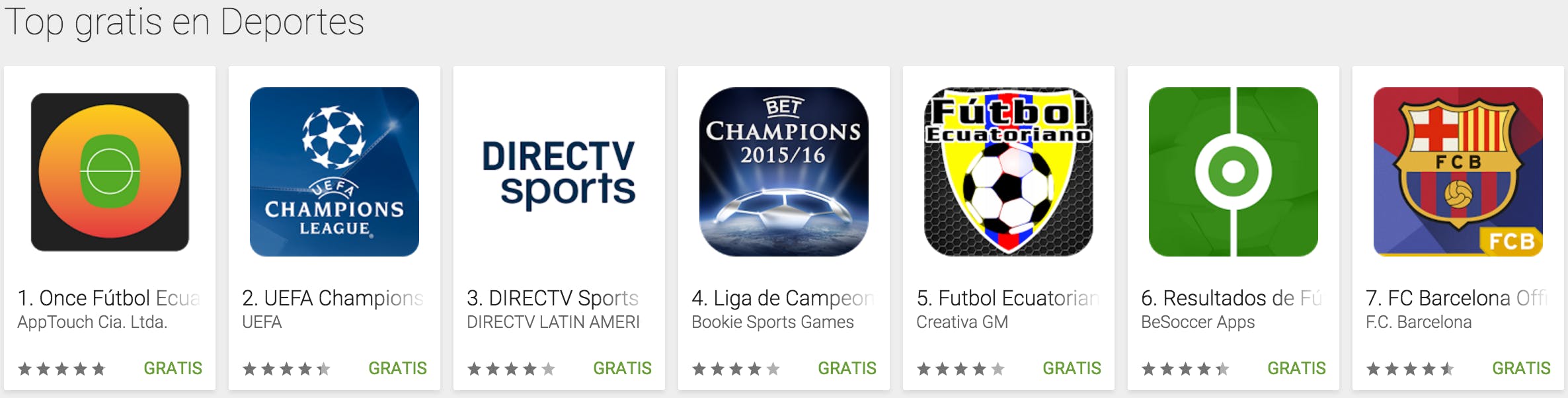 Once Soccer showing as top result for free Sport Apps