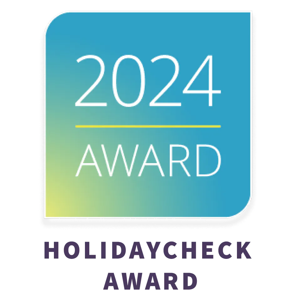 Holiday Check Award 2025 für Platz 2 der Familienhotel Deutschlands.