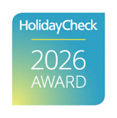 Holiday Check Award 2025 für Platz 1 der besten Hotels Deutschlands.