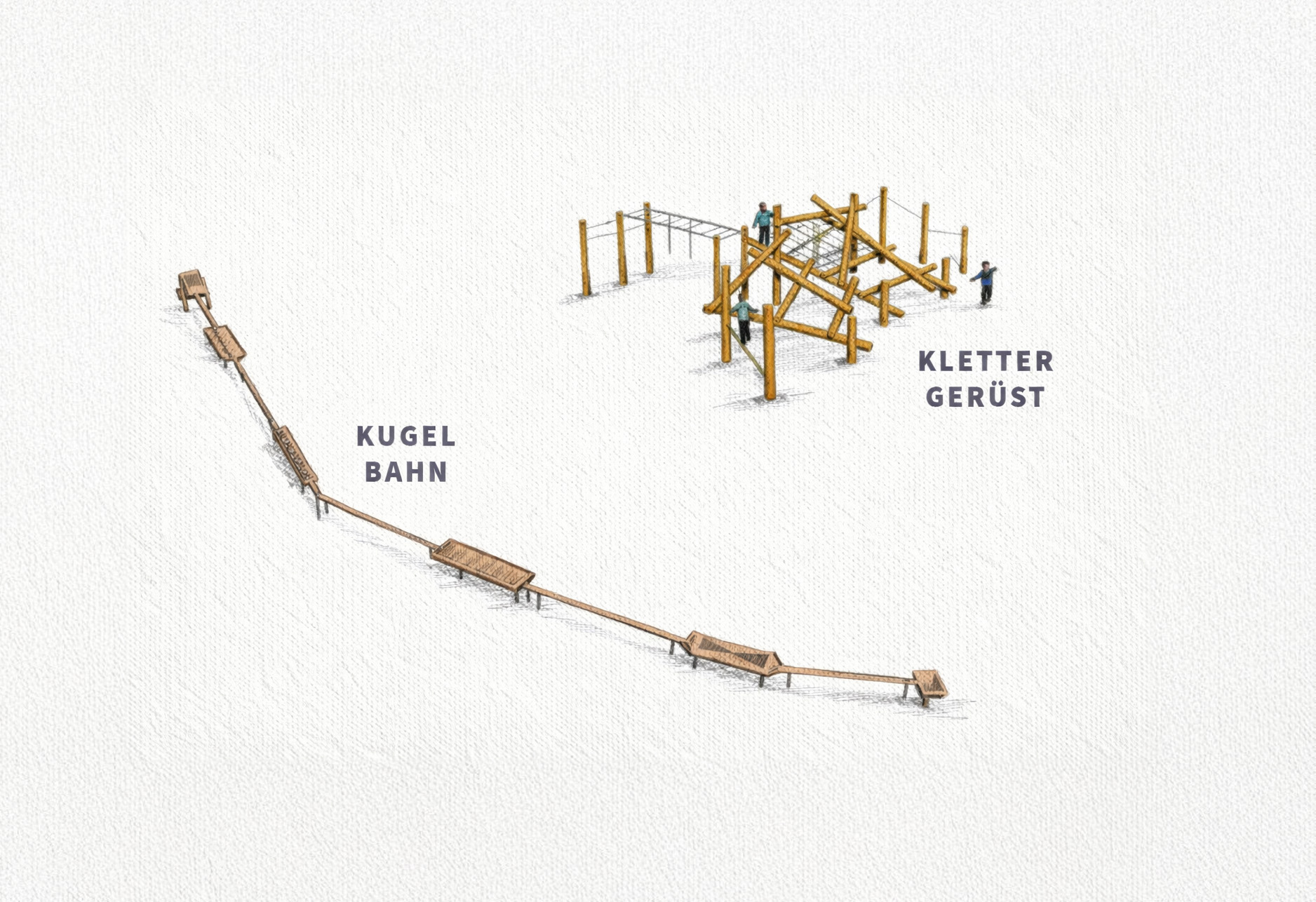 Preview of a marble run and climbing frame at The Grand Green – Familux Resort.