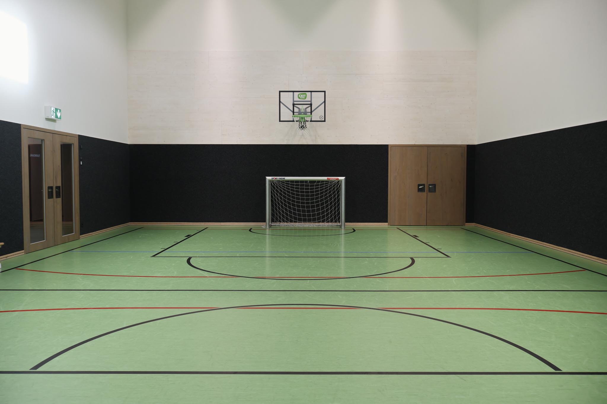 Gymnasium with football goals at The Grand Green – Familux Resort.