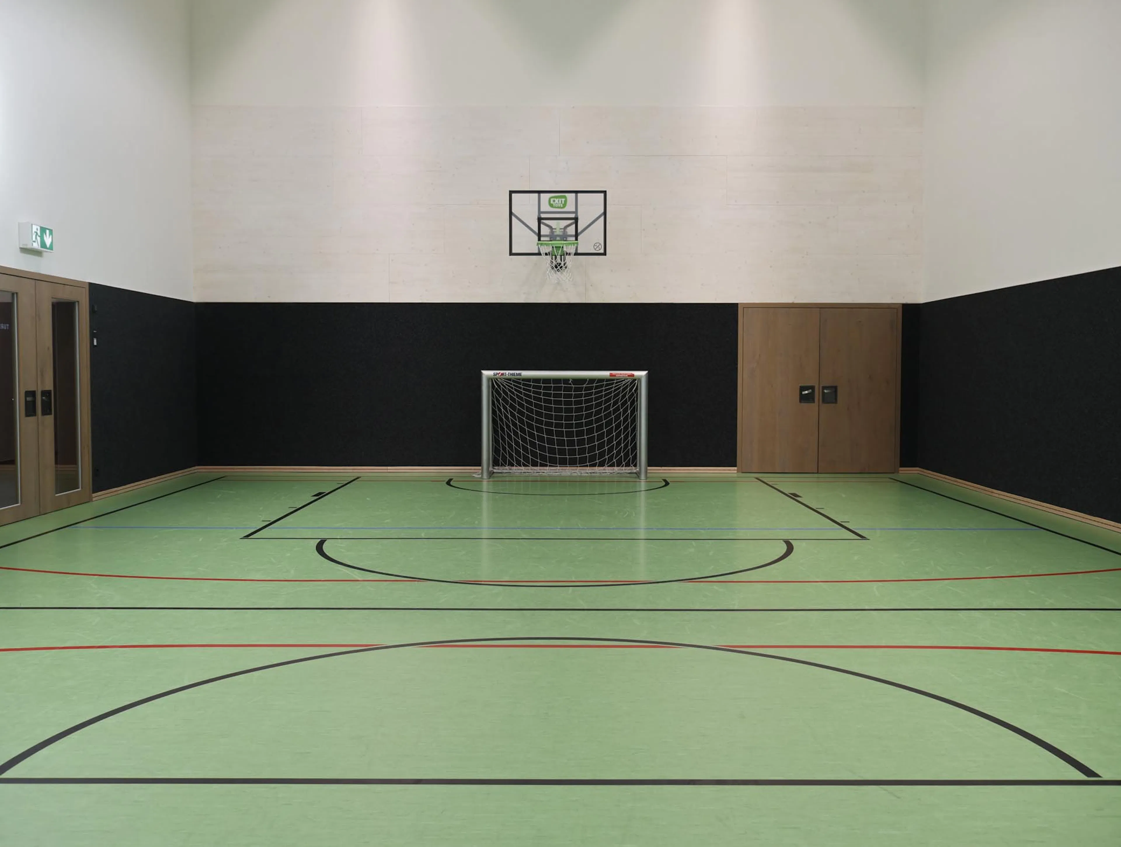 Gymnasium with football goals at The Grand Green – Familux Resort.