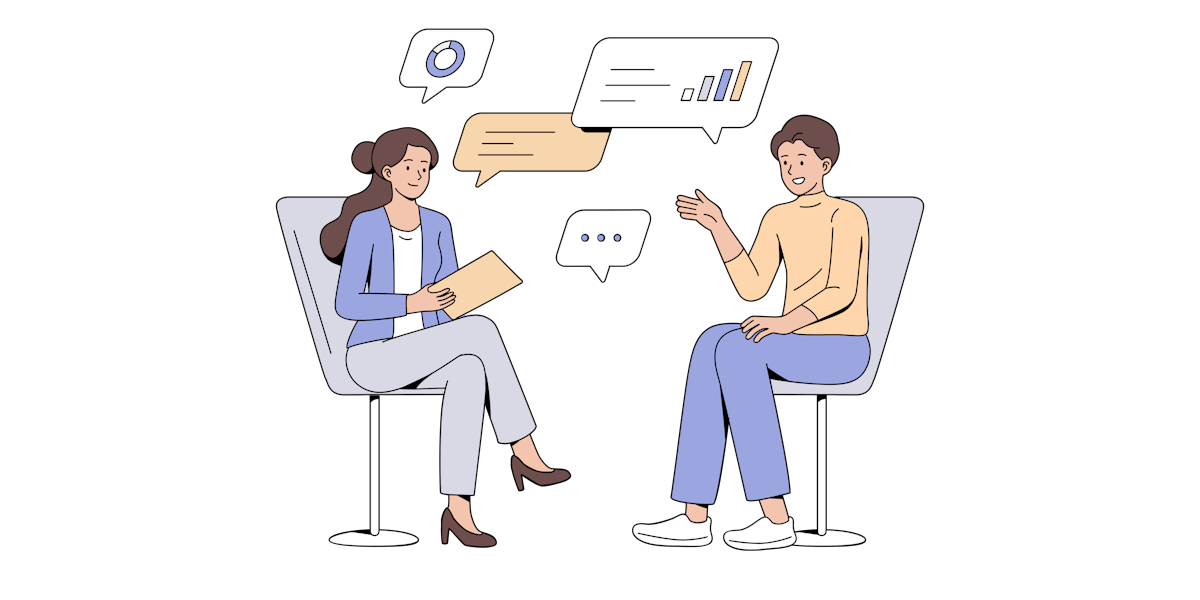 Illustration of an interview