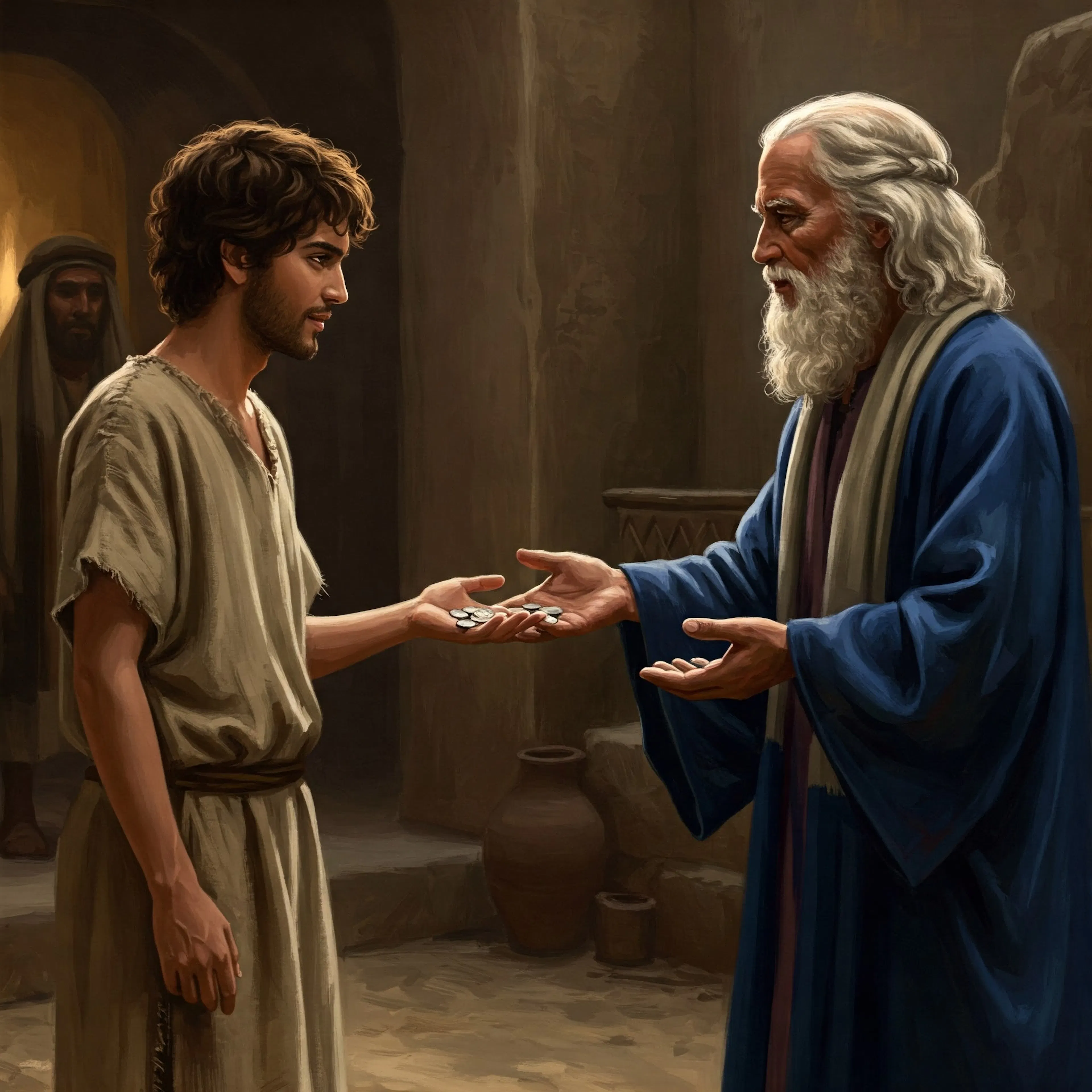 Judas betraying