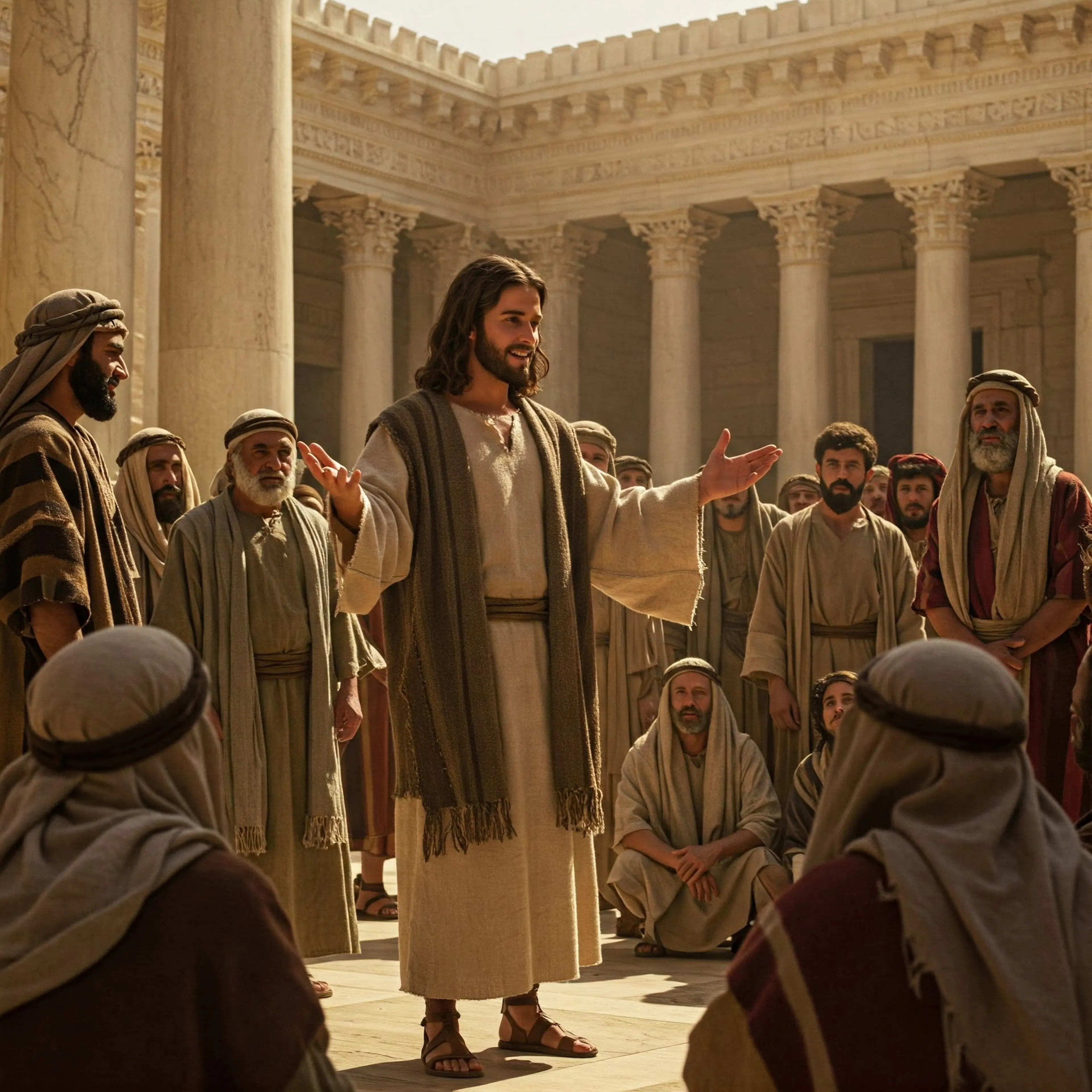 Jesus teaching in the temple