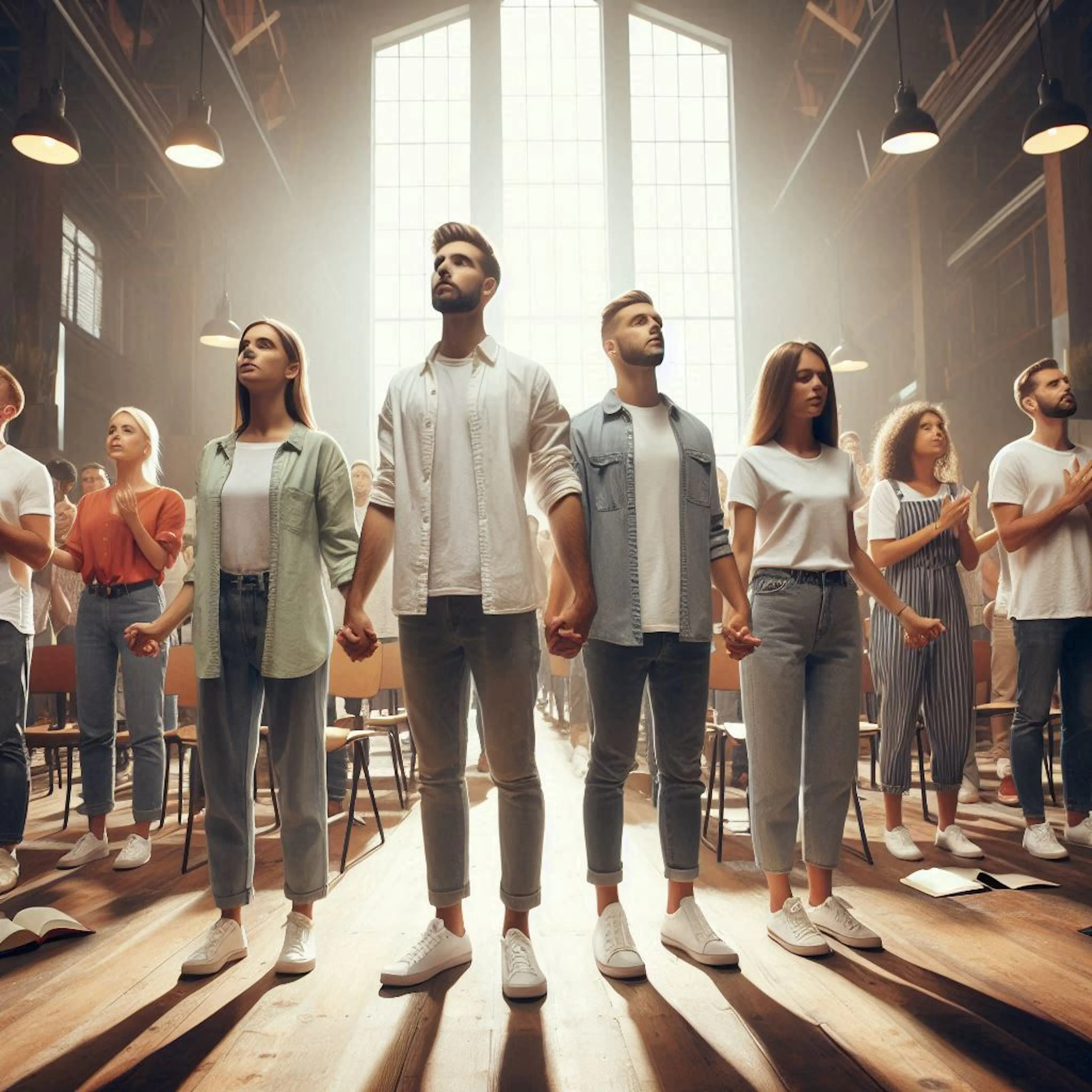 worship hands holding