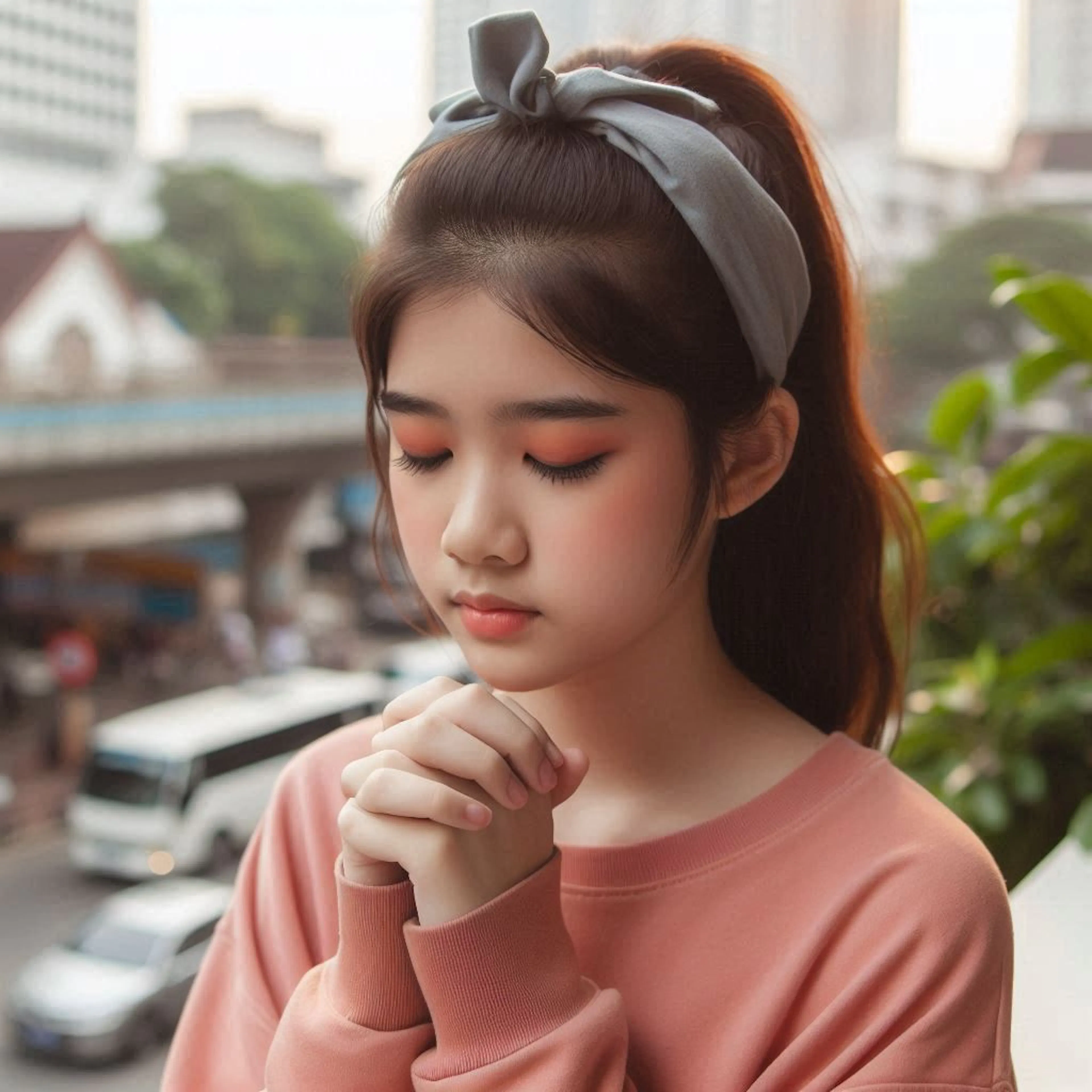 praying girl