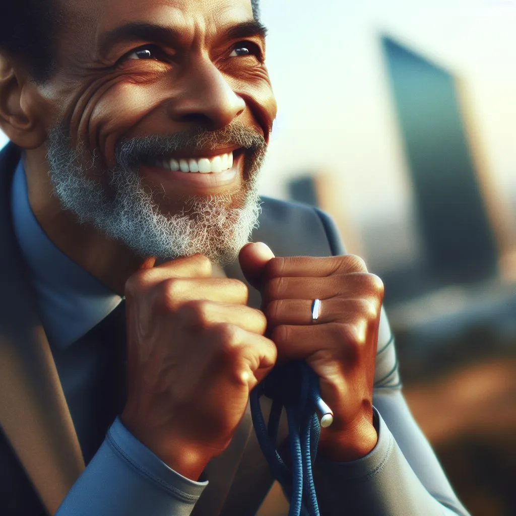 Joyful determined face