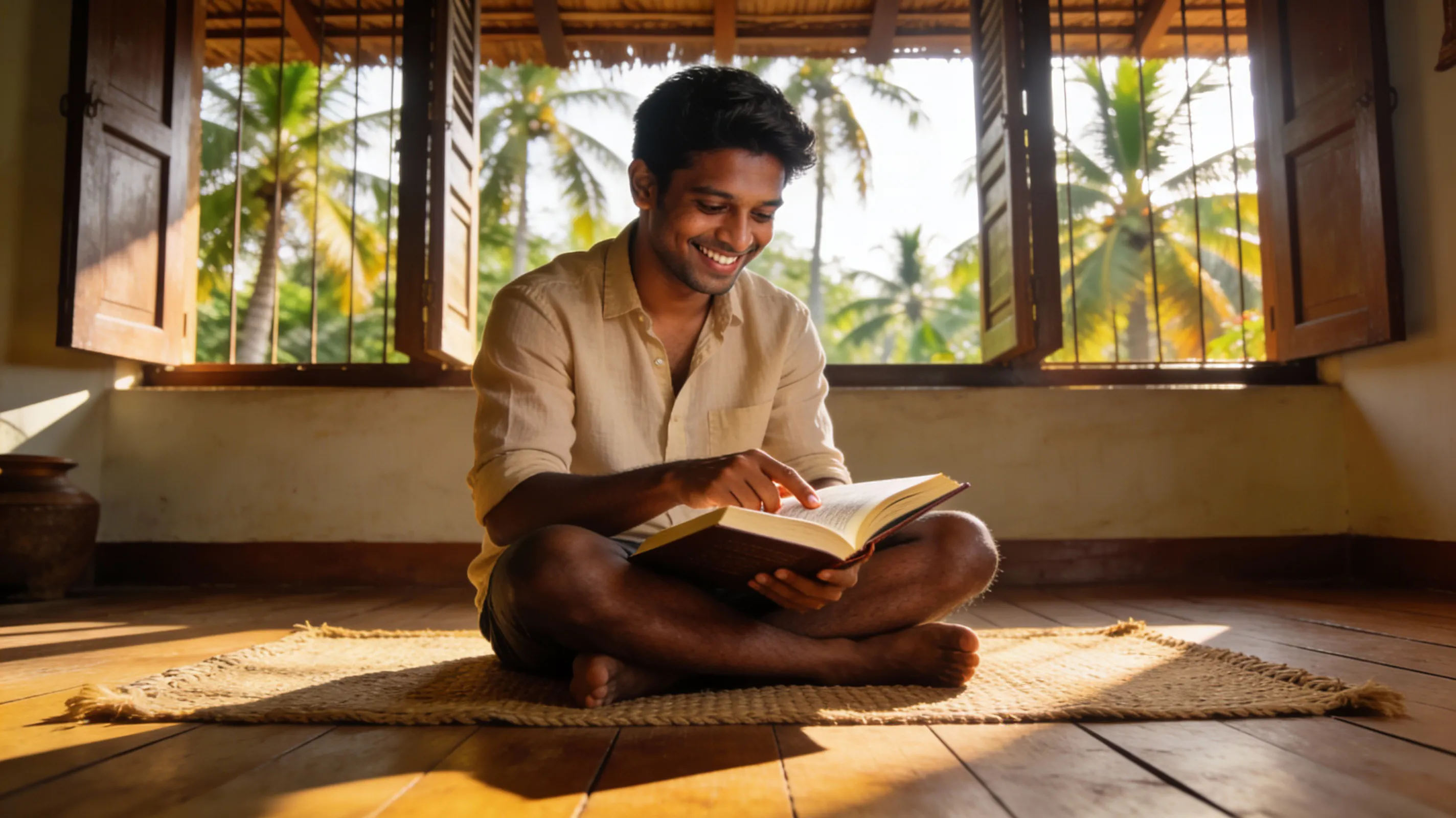 Indian youth reading the bible