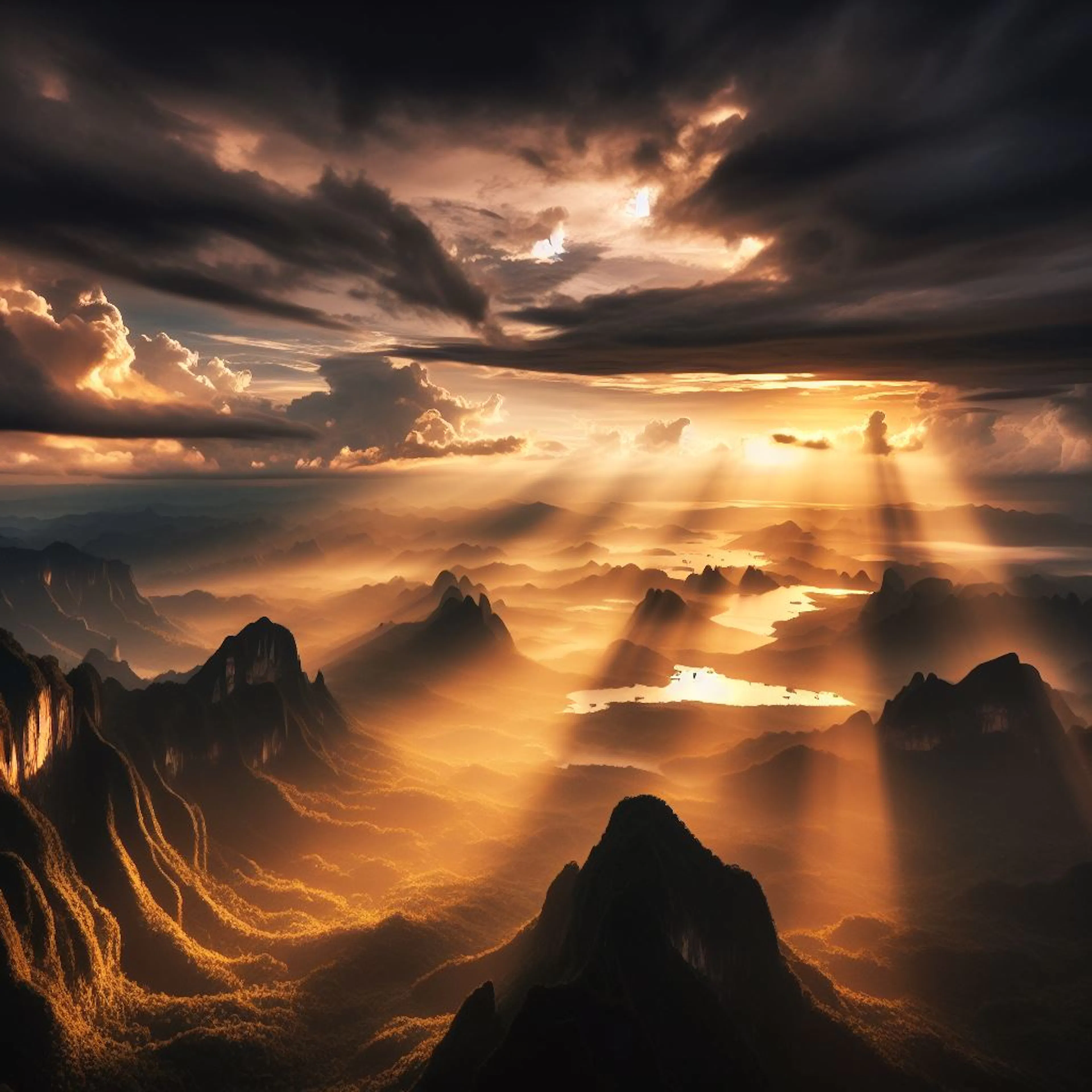 shafts of light through cloud