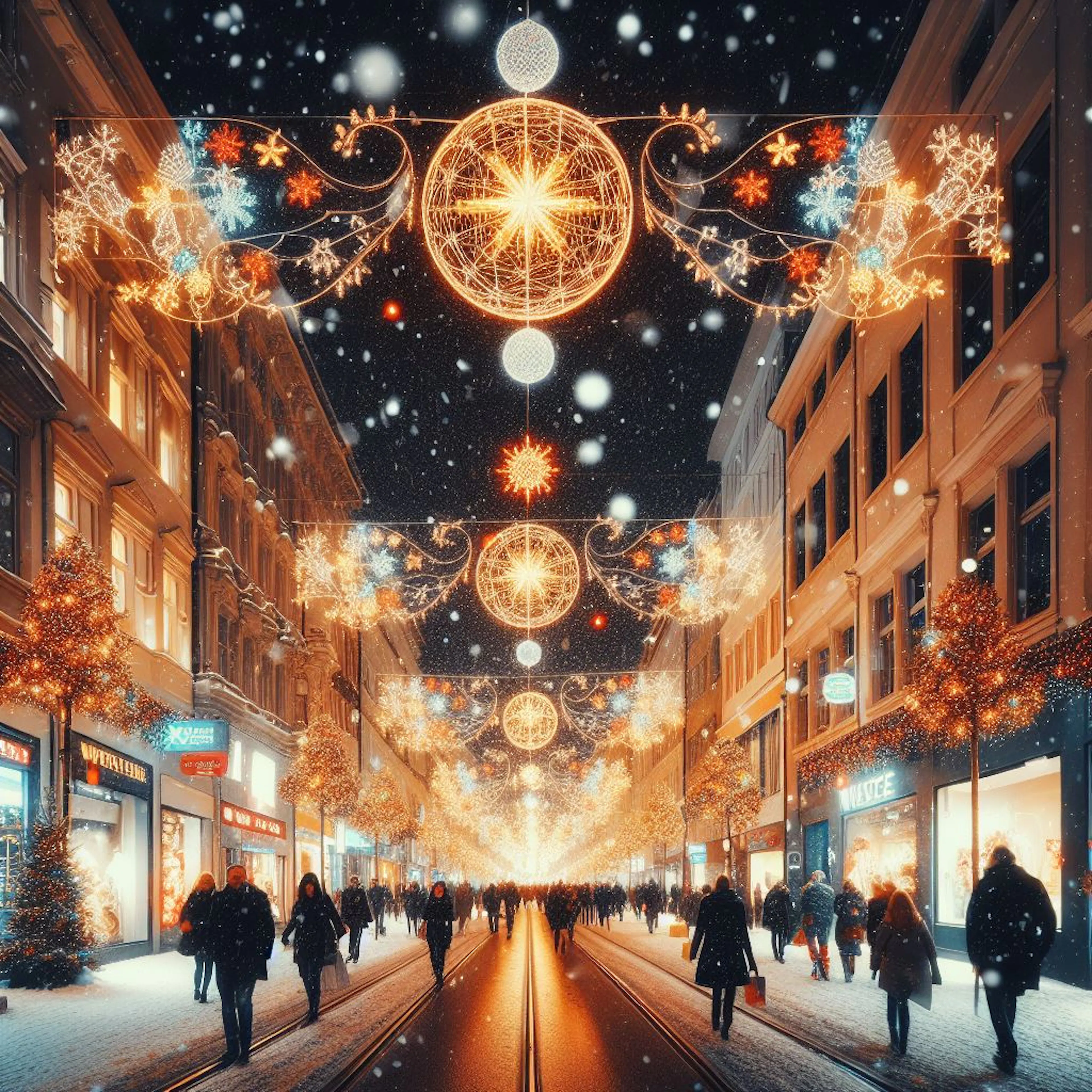 Christmas street lights