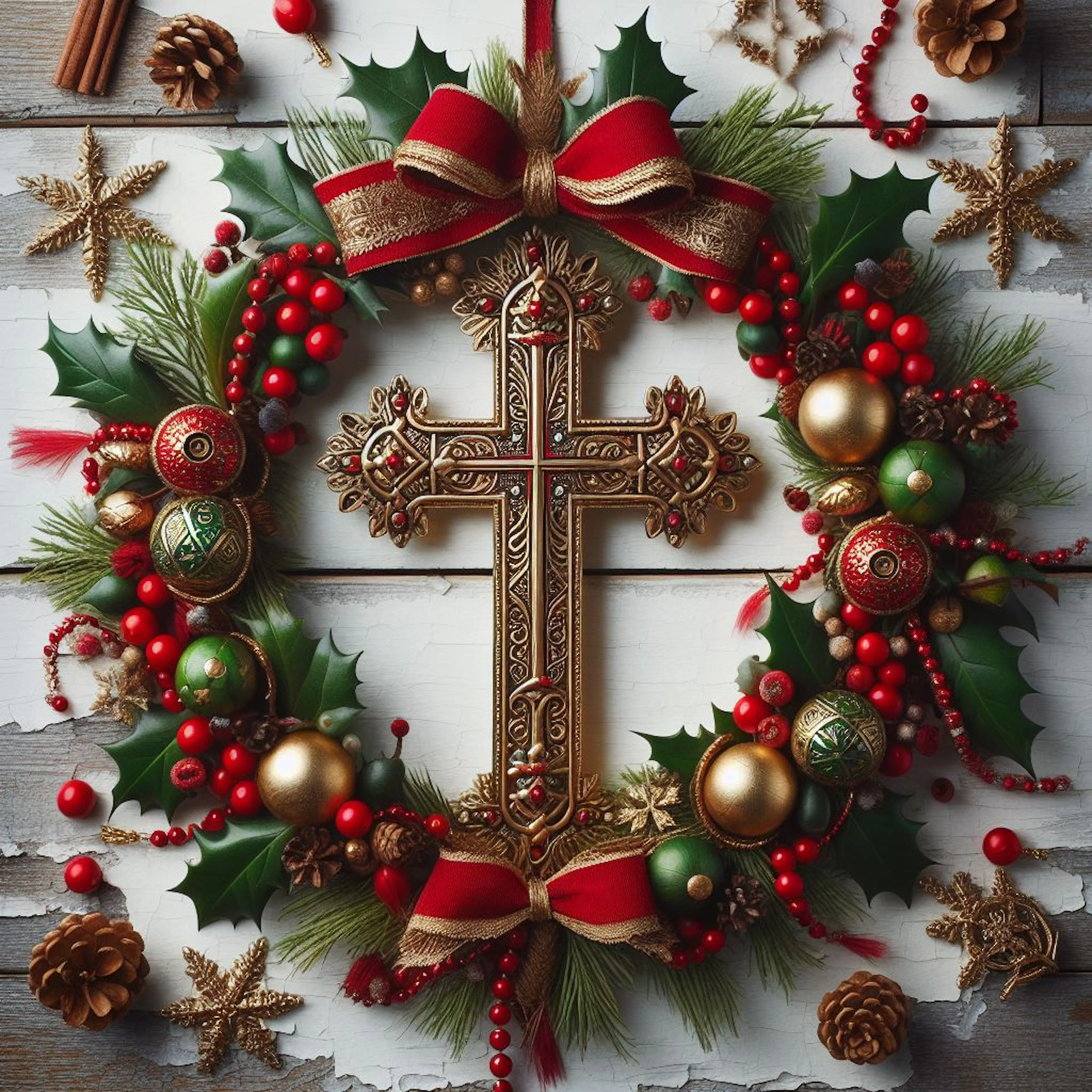 Xmas wreath with Cross