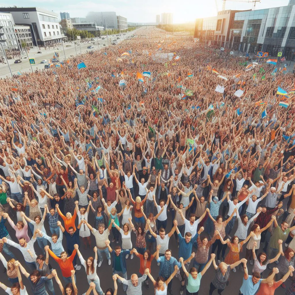 happy crowd