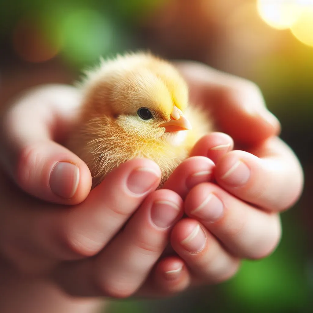 Chick in hand