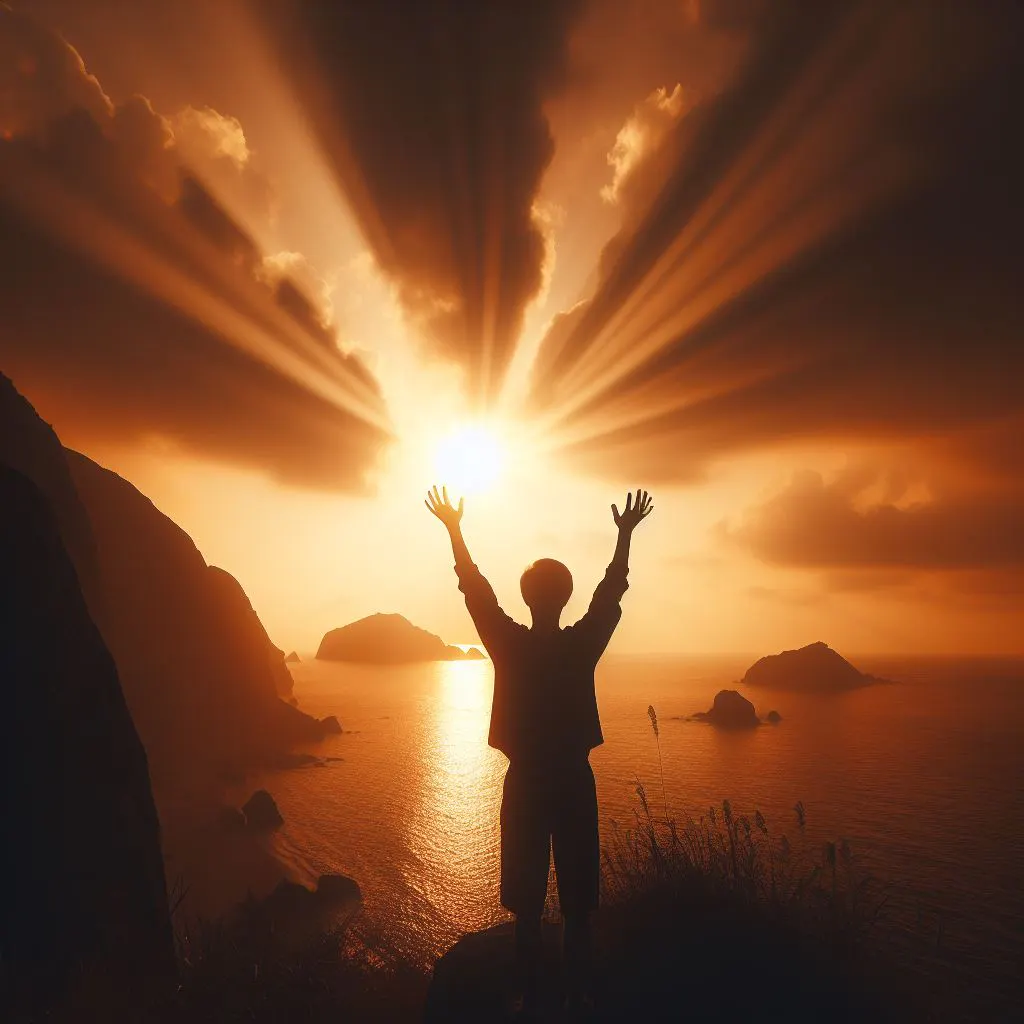 Man hands lifted up