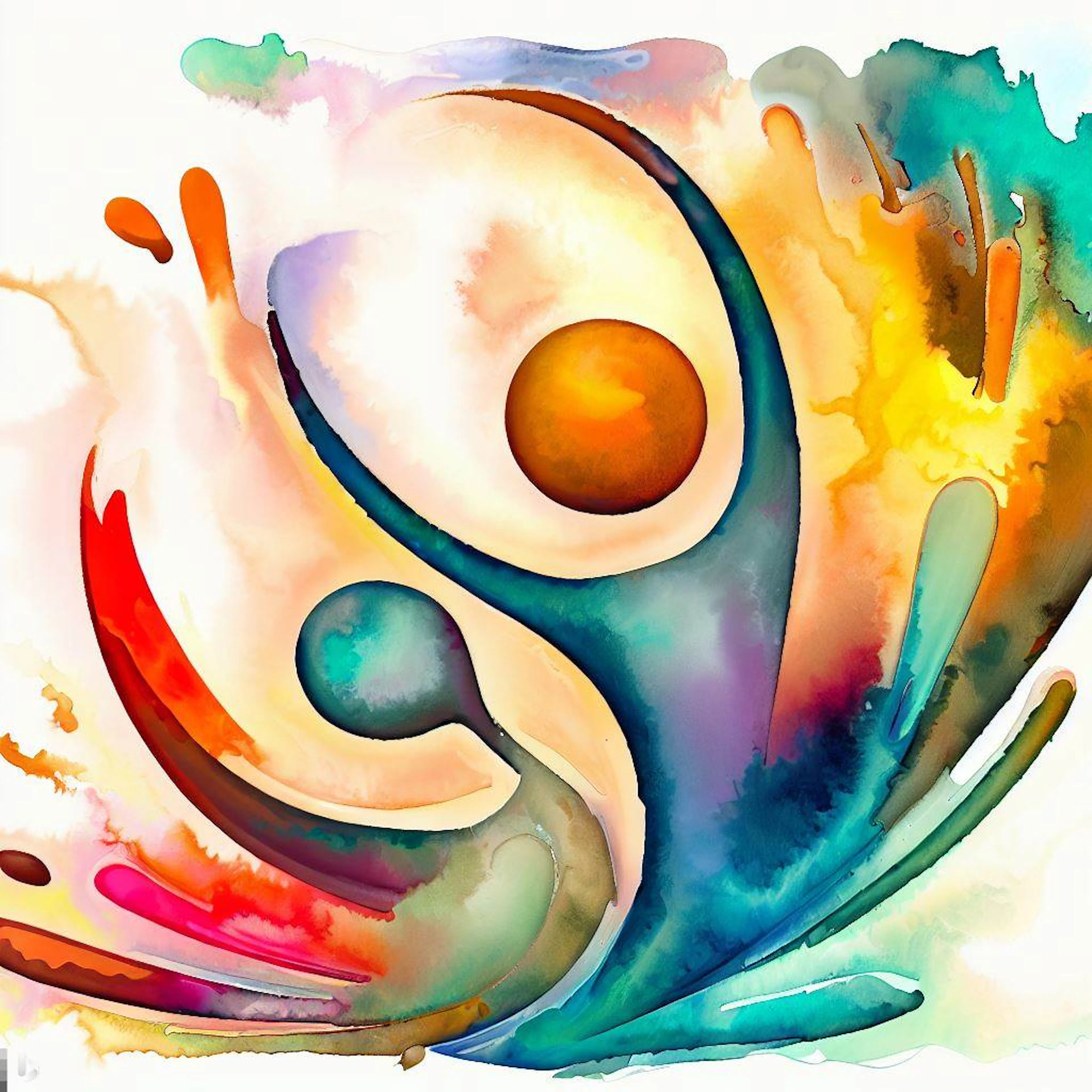 Joyfulness represented in water color