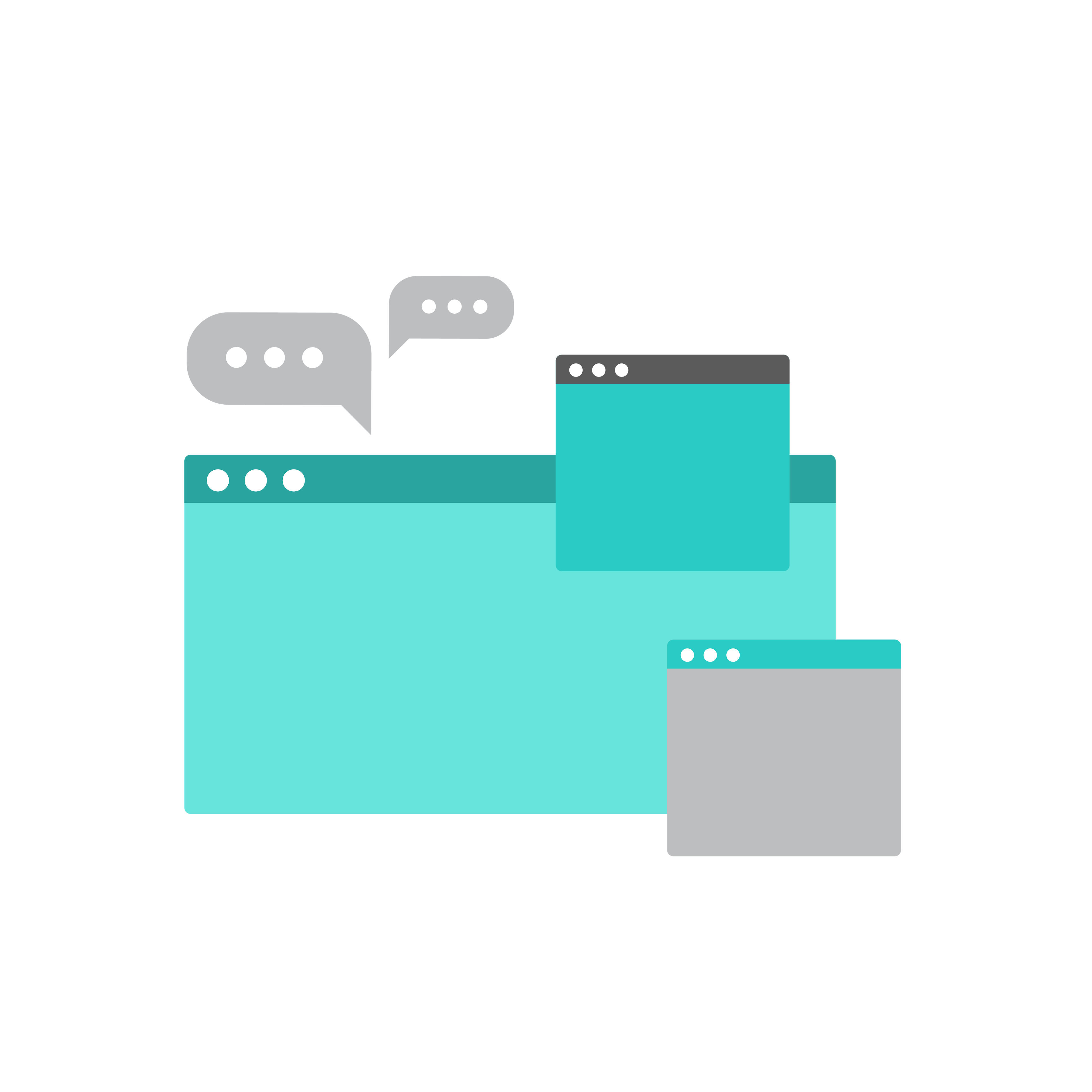 Laptop screen over elkaar heen en tekstblokken.