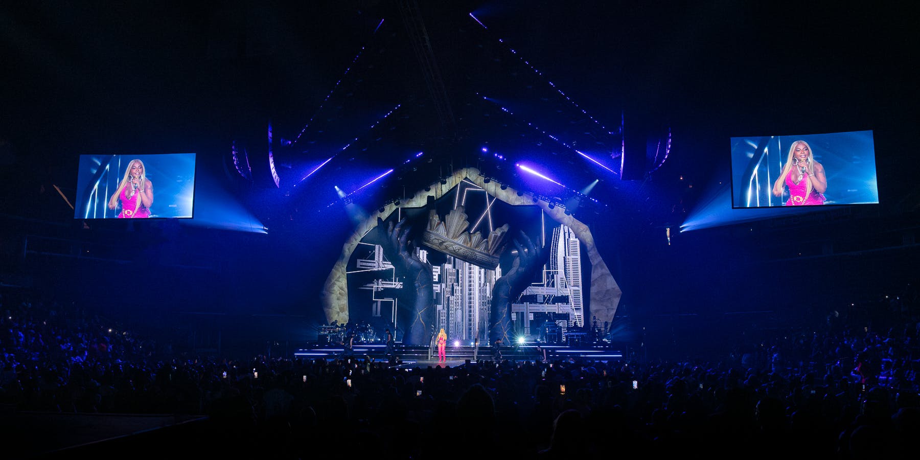 The stage showing a beautiful view of NYC.