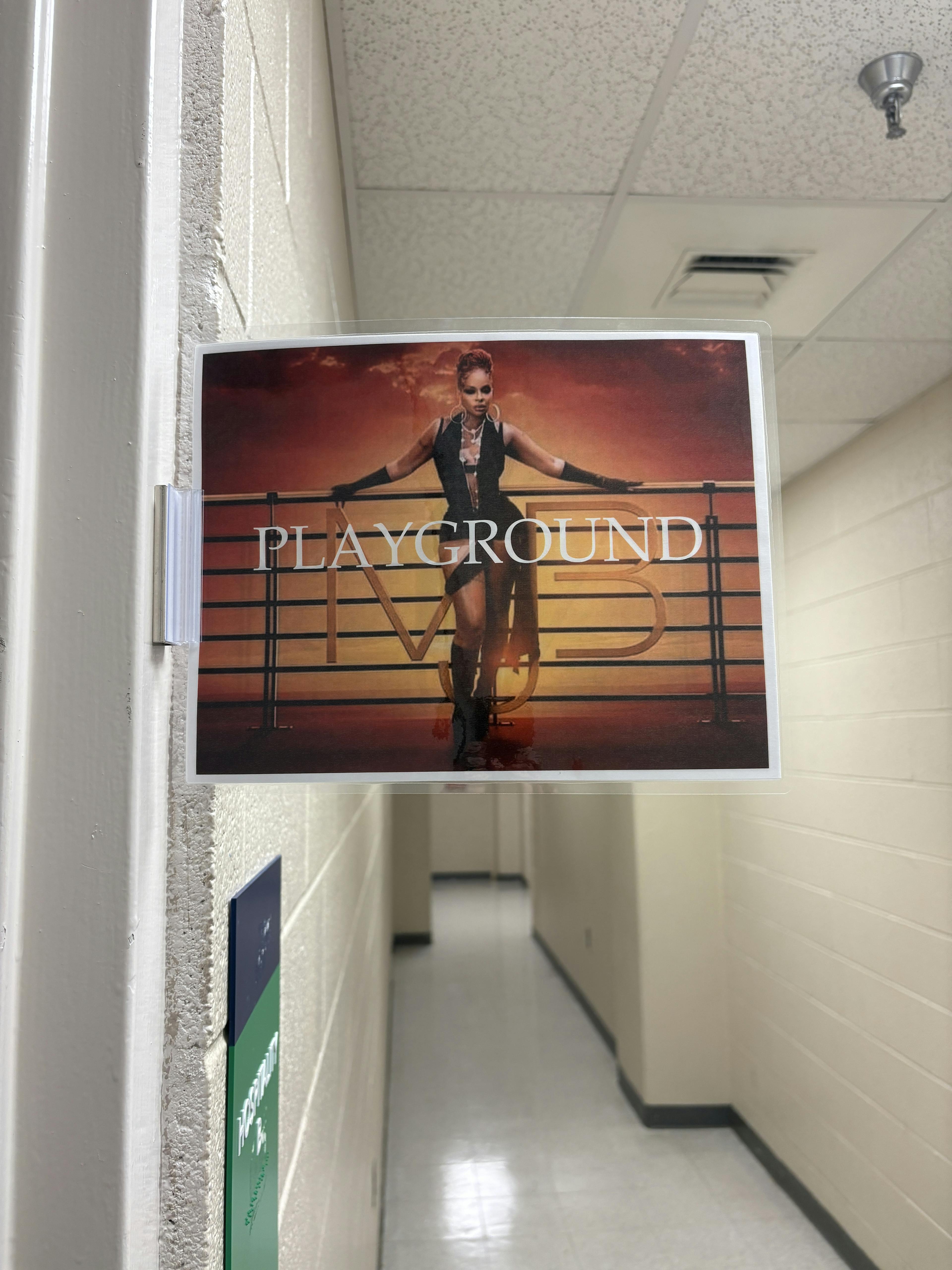 A sign showing The Playground's remote office