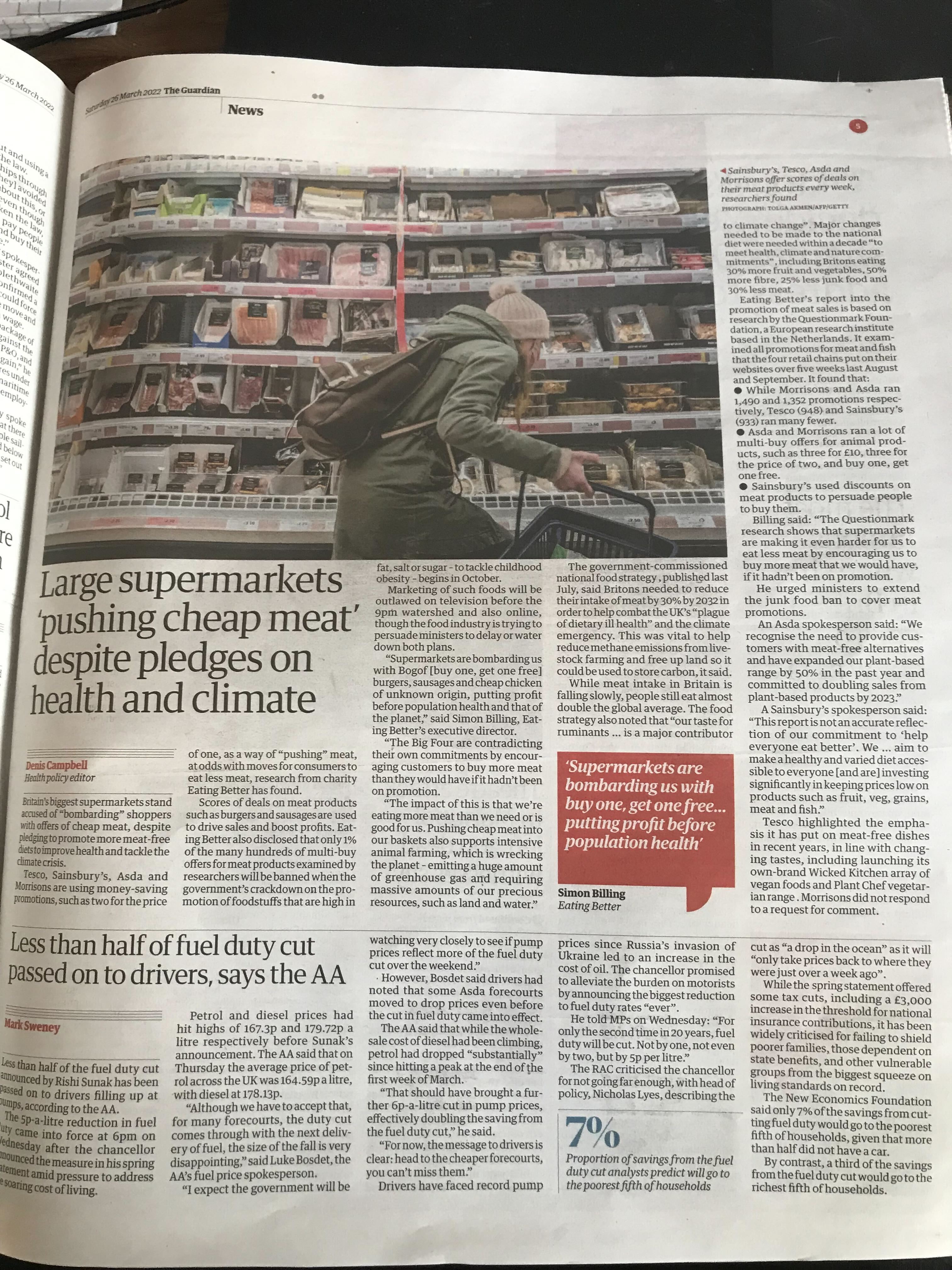 Large supermarkets pushing cheap meat despite pledges on health and climate