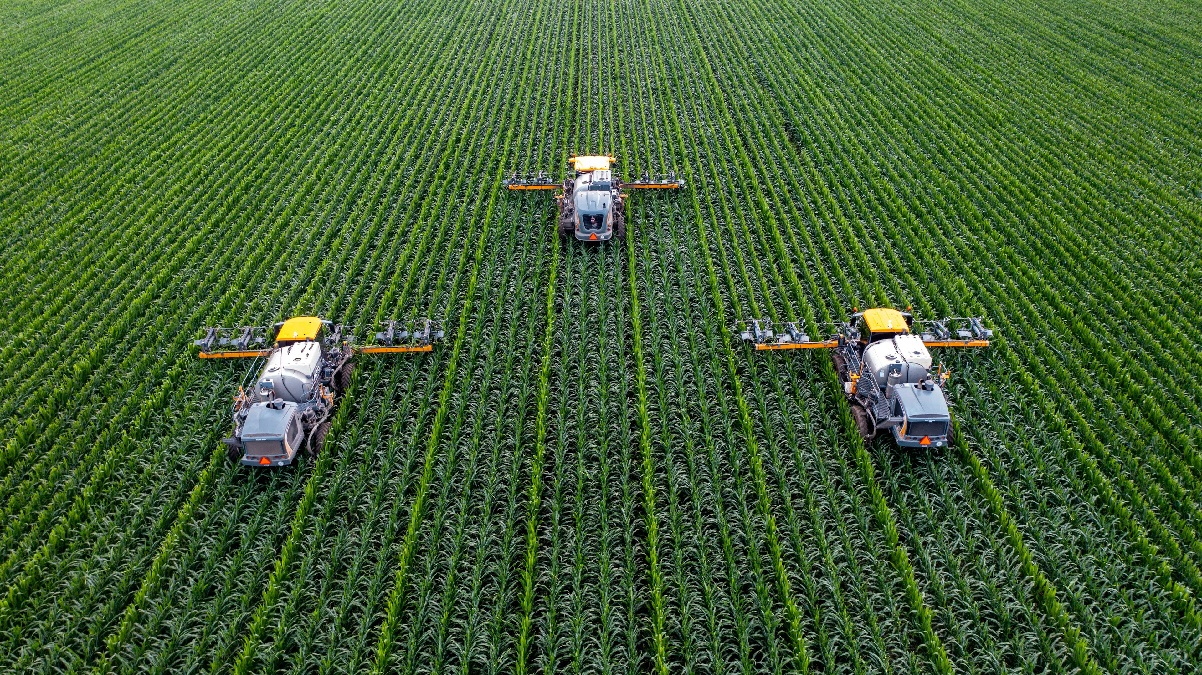 Machines on agricultural field