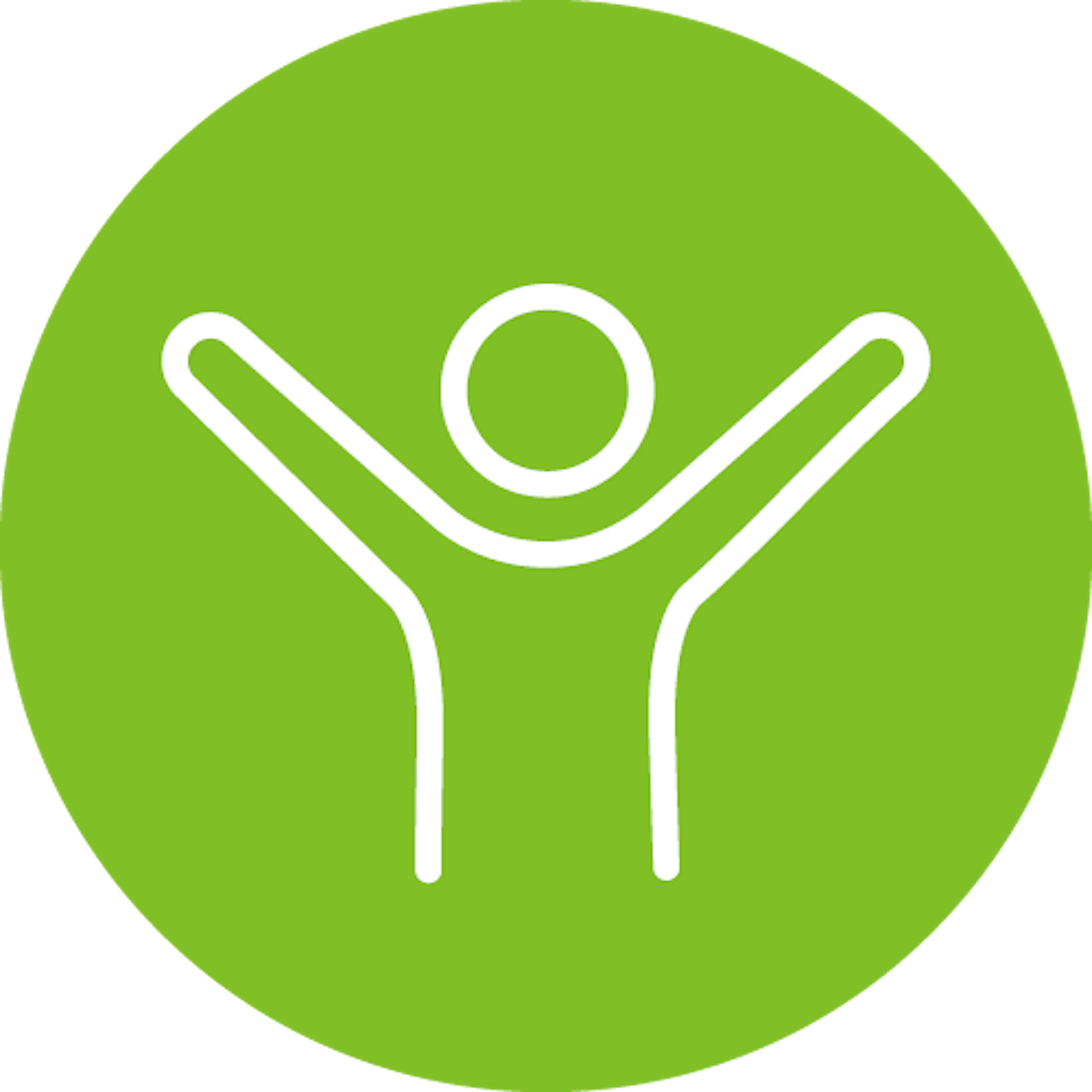 figure of a person with hands stretched up