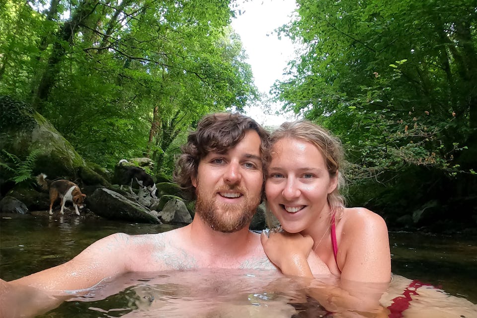 Swimming in the river at waters meet