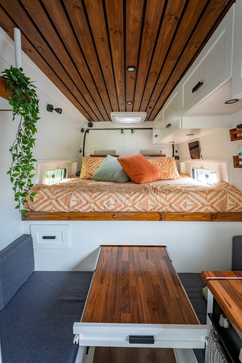 Van conversion with pull out table