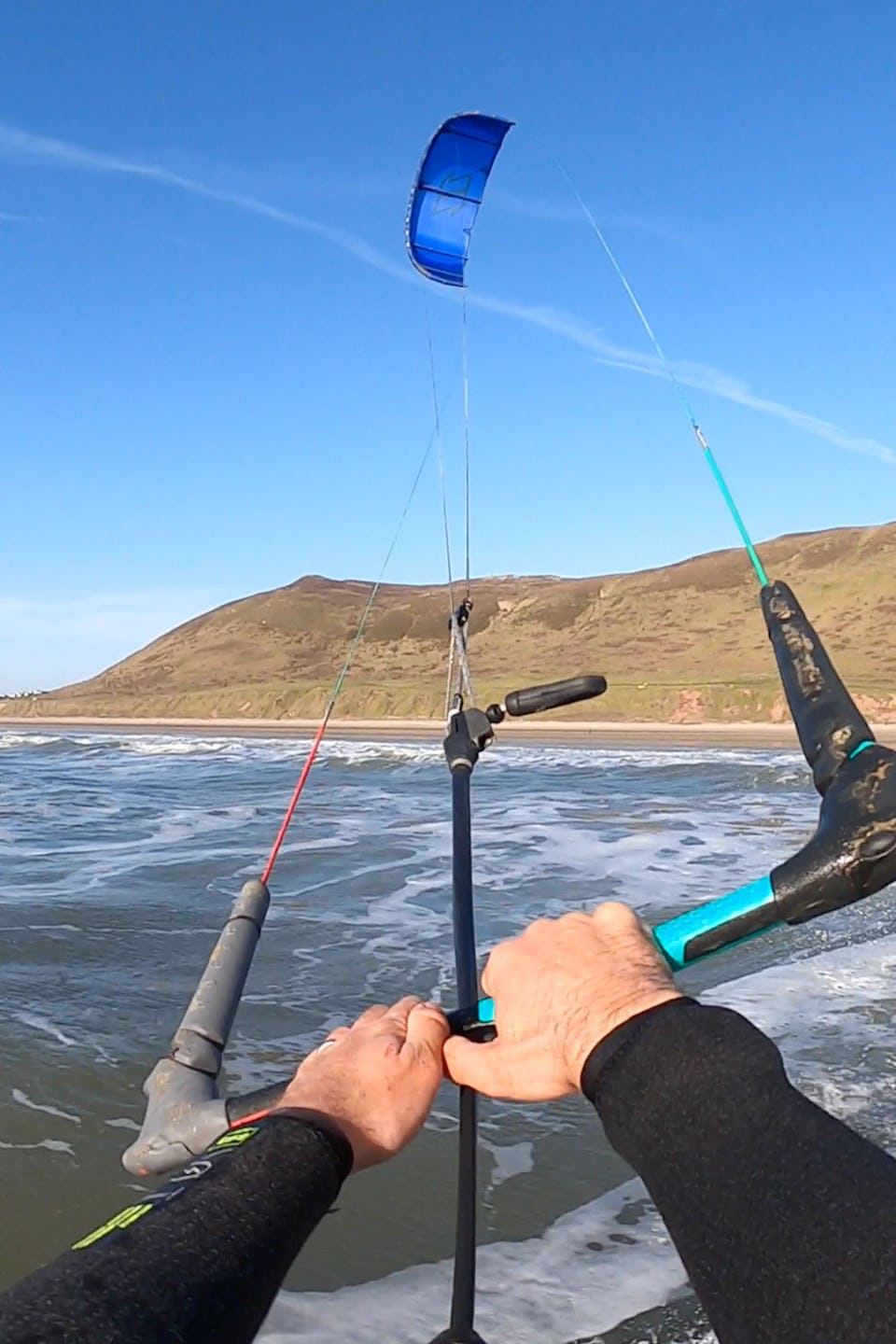 Kitesurfing at Rhosilli
