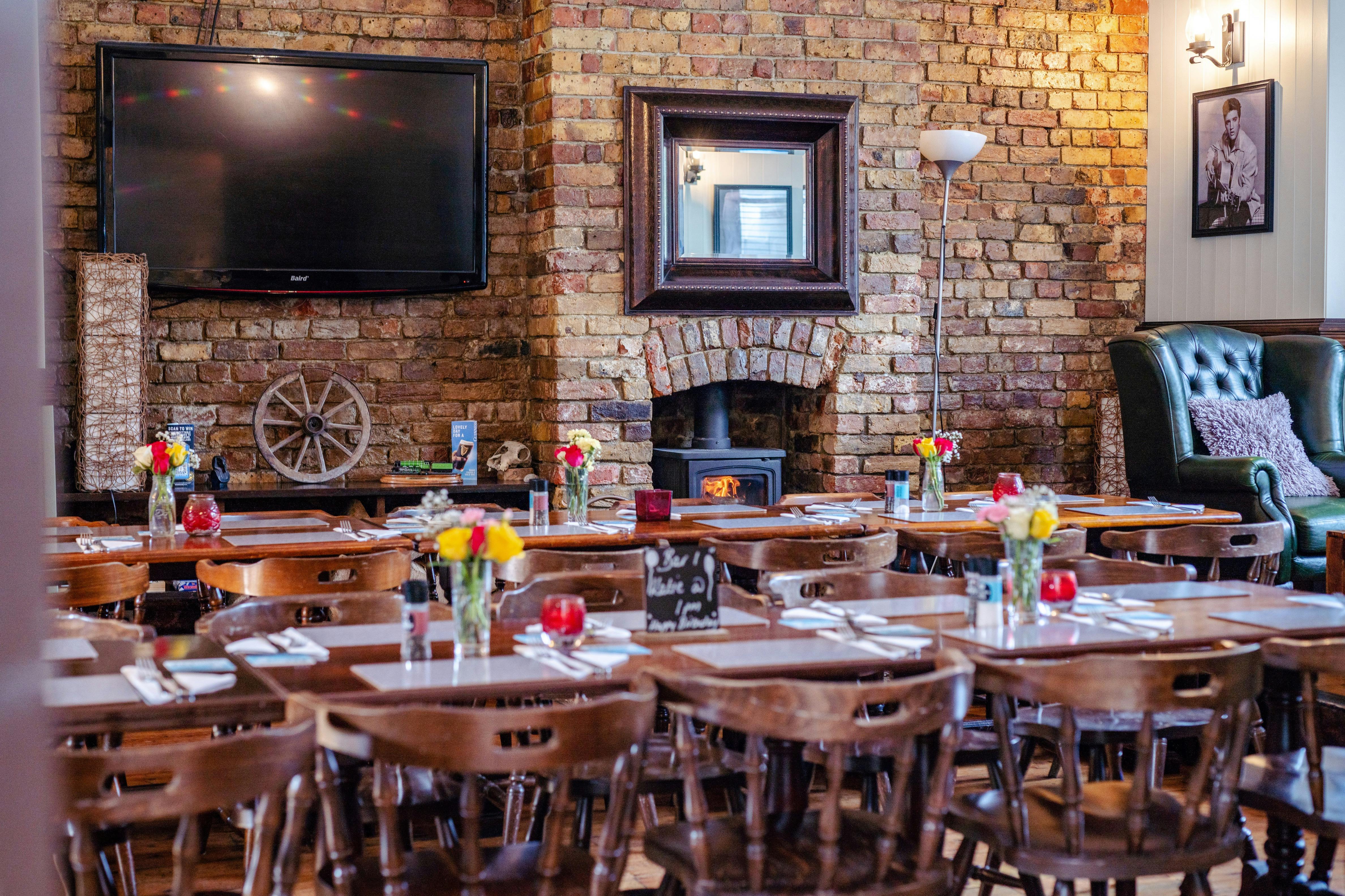 Hotel Bar setup with tables set for Sunday Lunch