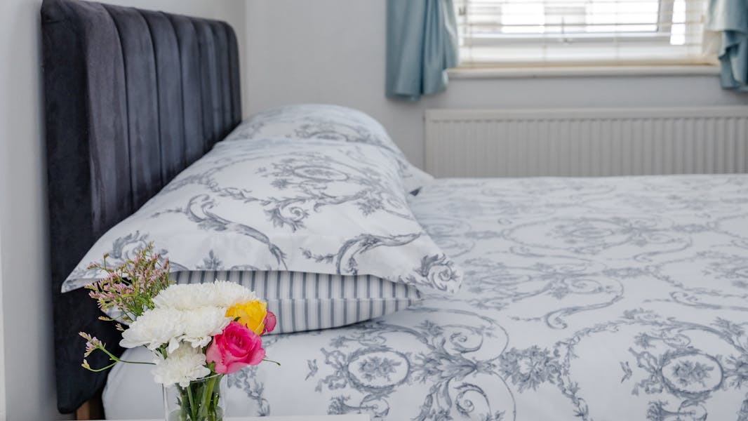 Double bed at Royal Norfolk Hotel