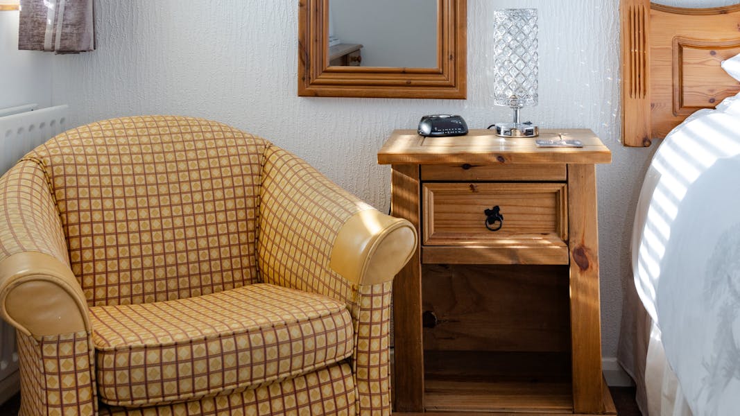 Chair in superior double room at The Royal Norfolk Hotel