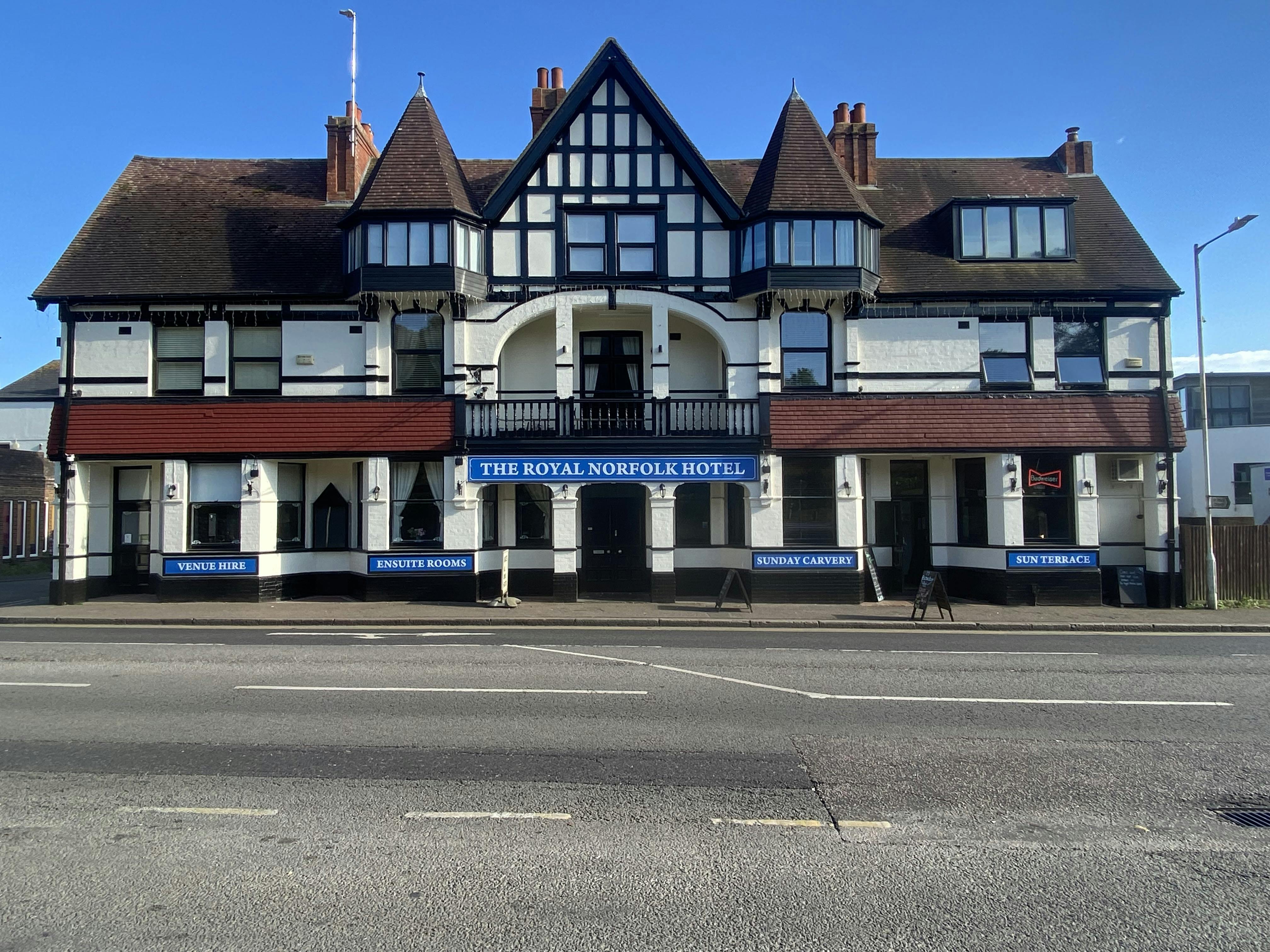 Exterior shot of The Royal Norfolk Hotel