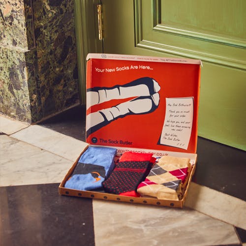 The Sock Butler box with socks