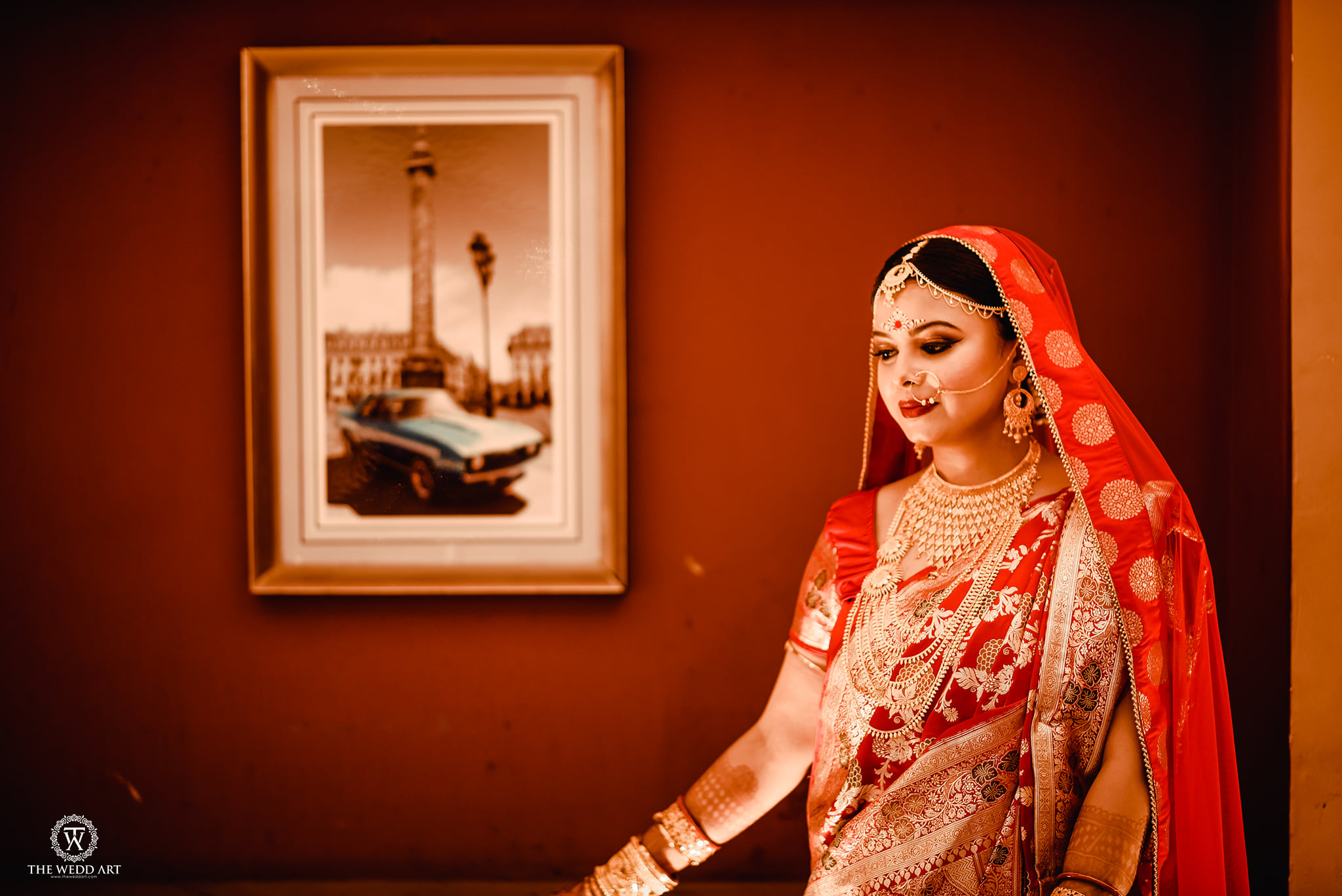 Classic Skin Friendliness Appealing Look Red Banarasi Bridal Saree With  Green Border at Best Price in Colonelganj | Rangoli Fashion