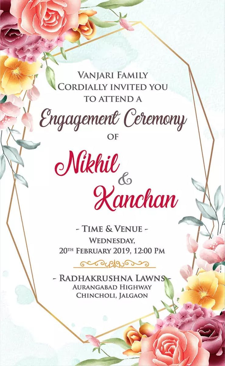 floral engagement card ideas